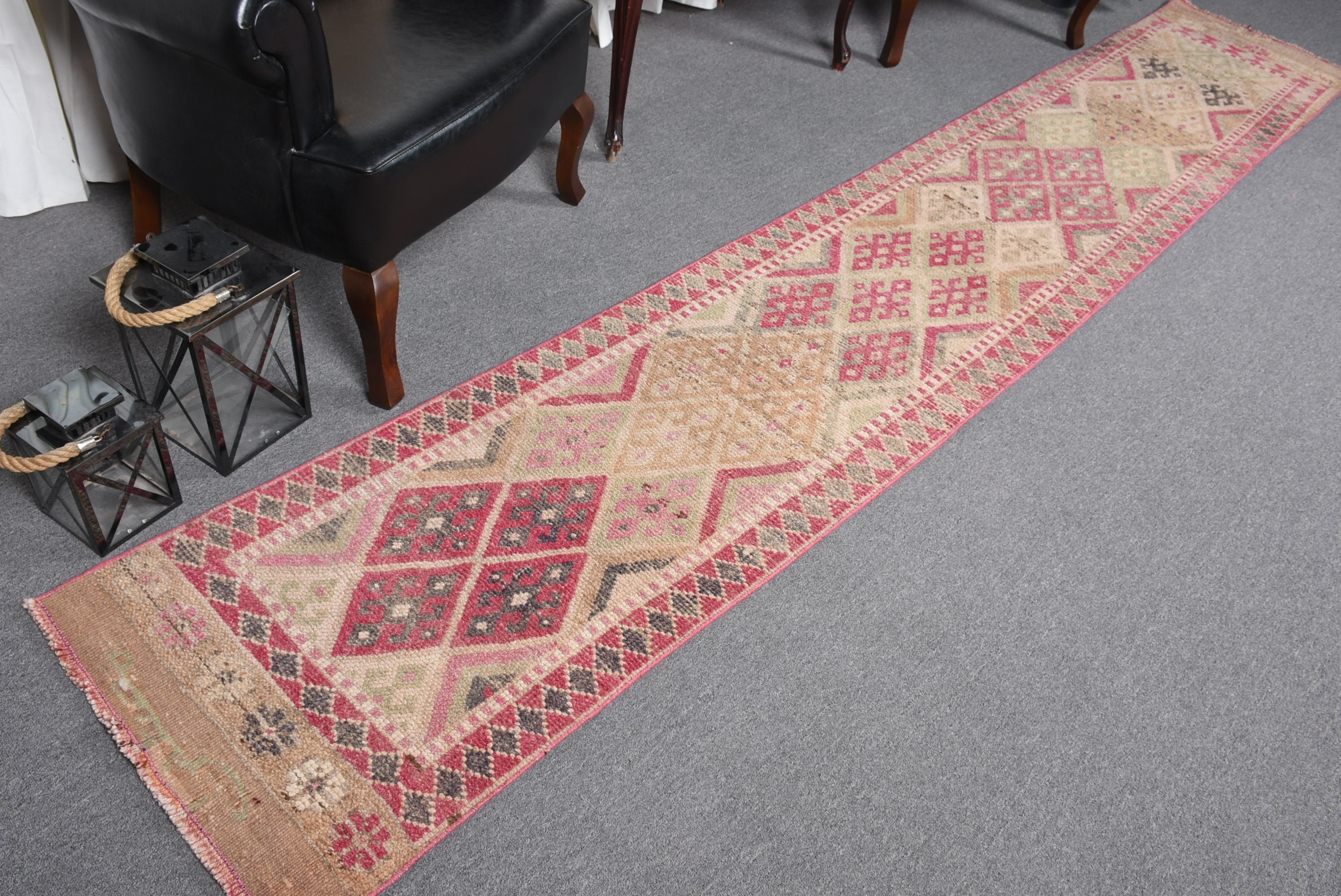 2x12.1 ft Runner Rugs, Hallway Rug, Anatolian Rugs, Turkish Rug, Eclectic Rug, Stair Rugs, Beige Anatolian Rug, Vintage Rugs