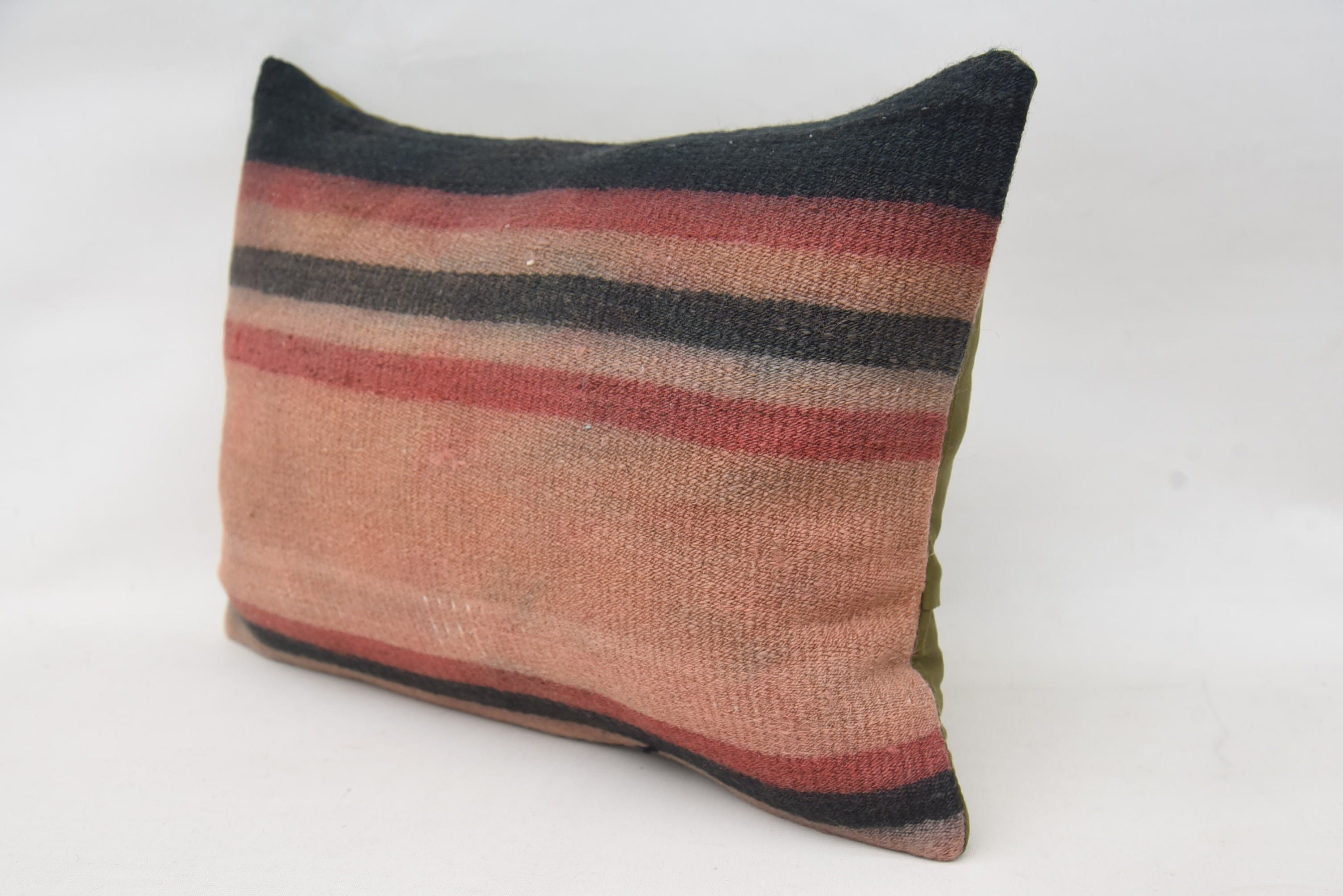 Ethnical Kilim Rug Pillow, Crochet Pattern Cushion Cover, Aztec Cushion, Interior Designer Pillow, 16"x24" Pink Pillow, Boho Pillow