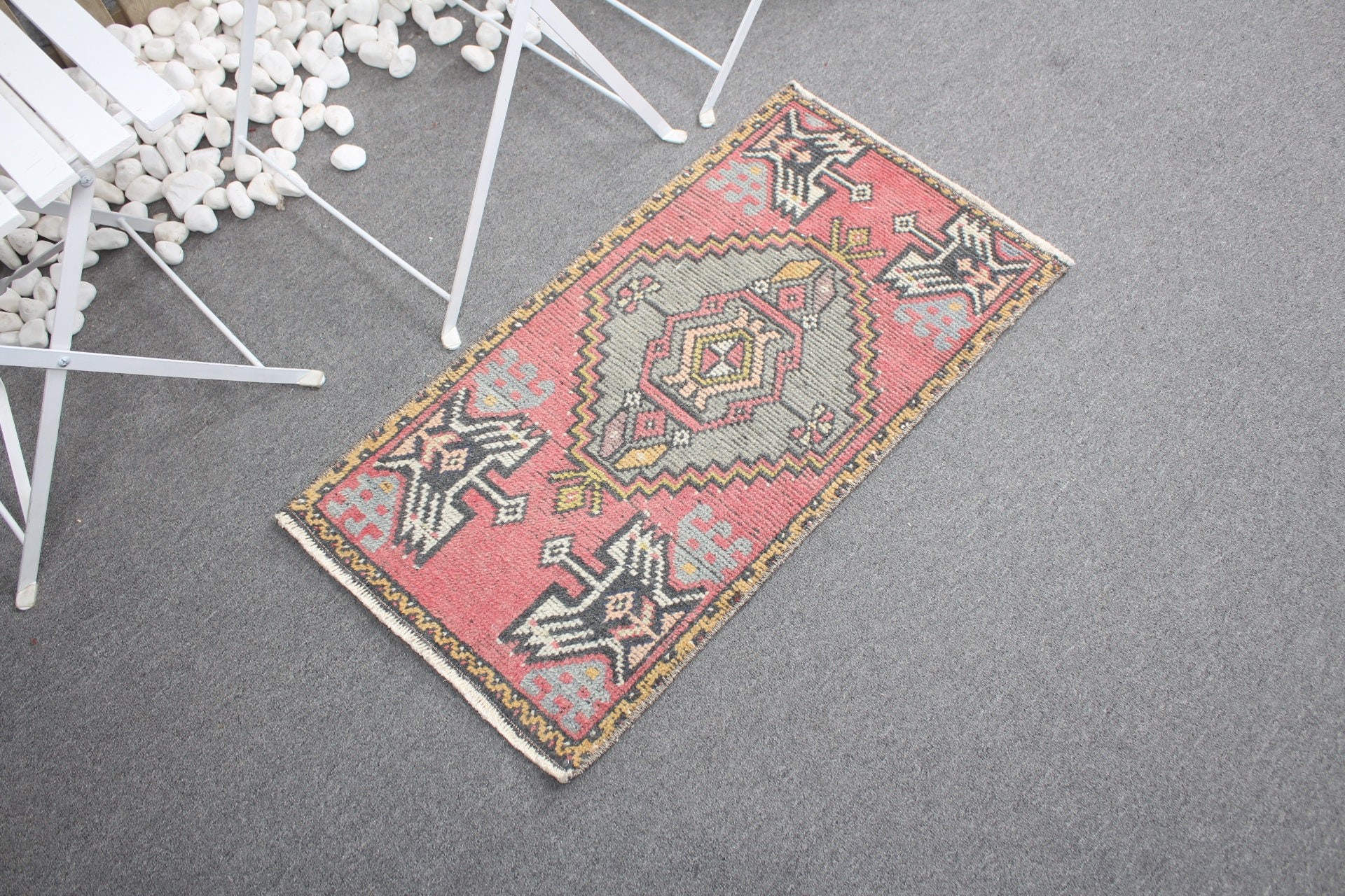 Moroccan Rugs, 1.5x2.9 ft Small Rug, Rugs for Entry, Cool Rug, Red Floor Rugs, Bathroom Rugs, Car Mat Rugs, Turkish Rugs, Vintage Rugs