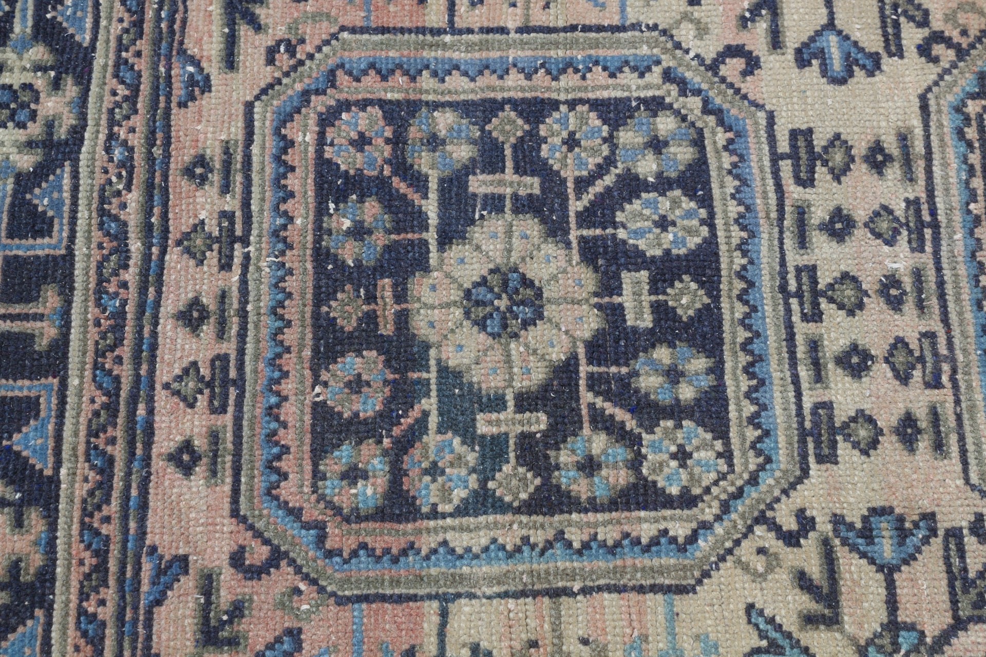 Rugs for Door Mat, Oushak Rug, Entry Rug, Vintage Rug, Bathroom Rug, 3.5x3.5 ft Small Rug, Turkish Rug, Blue Cool Rug