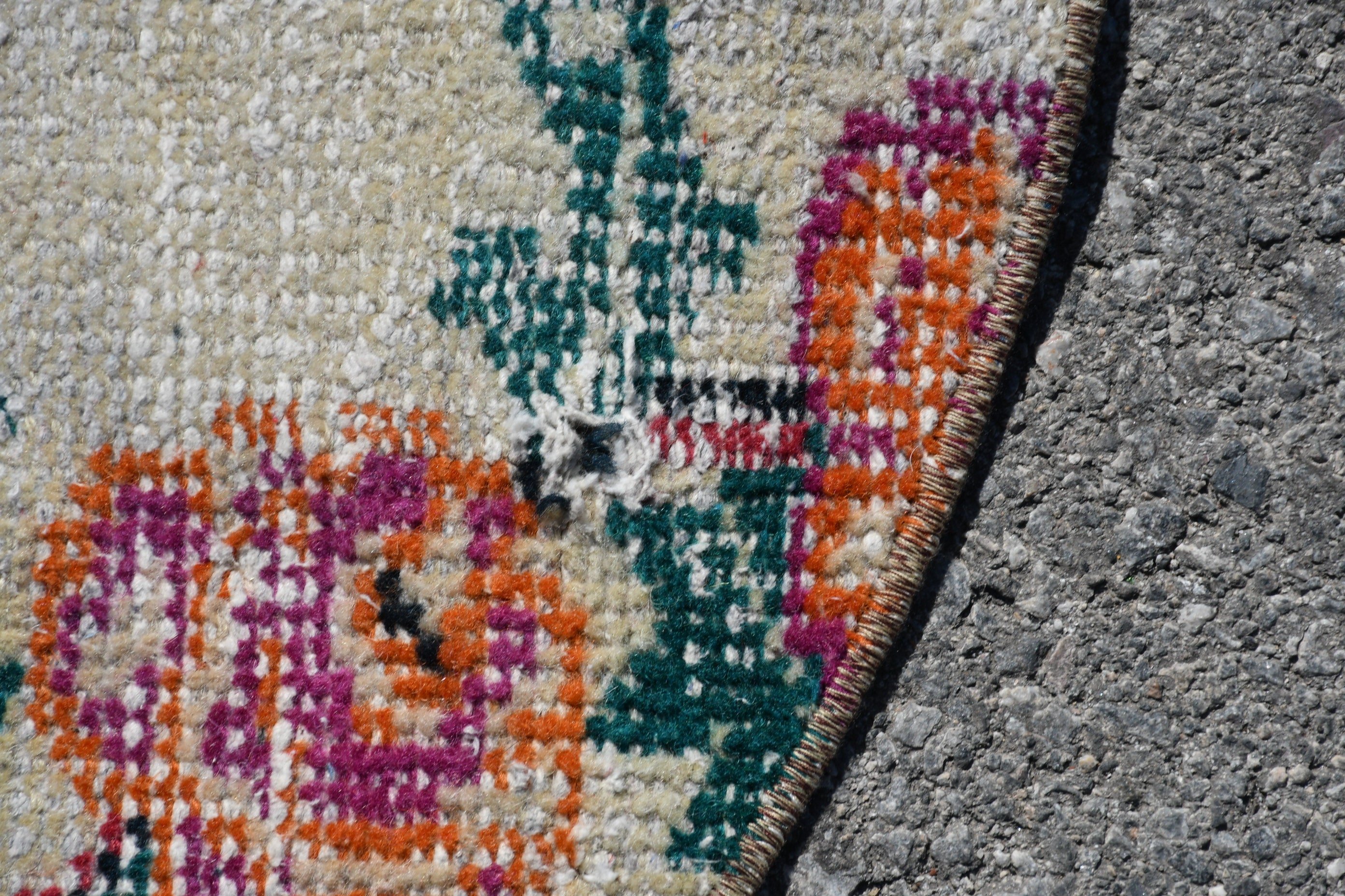 Home Decor Rugs, 2.8x2.8 ft Small Rugs, Car Mat Rugs, Bright Rug, Oushak Rug, Vintage Rugs, Turkish Rug, Rugs for Bedroom, Bedroom Rugs