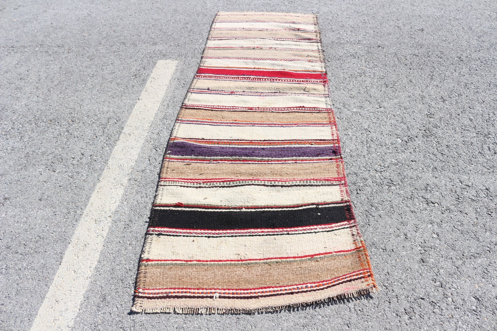 Corridor Rug, Turkish Rug, Kilim, Beige Oushak Rug, Bedroom Rug, Stair Rugs, Rugs for Runner, Cool Rug, 2.8x8.4 ft Runner Rug, Vintage Rug