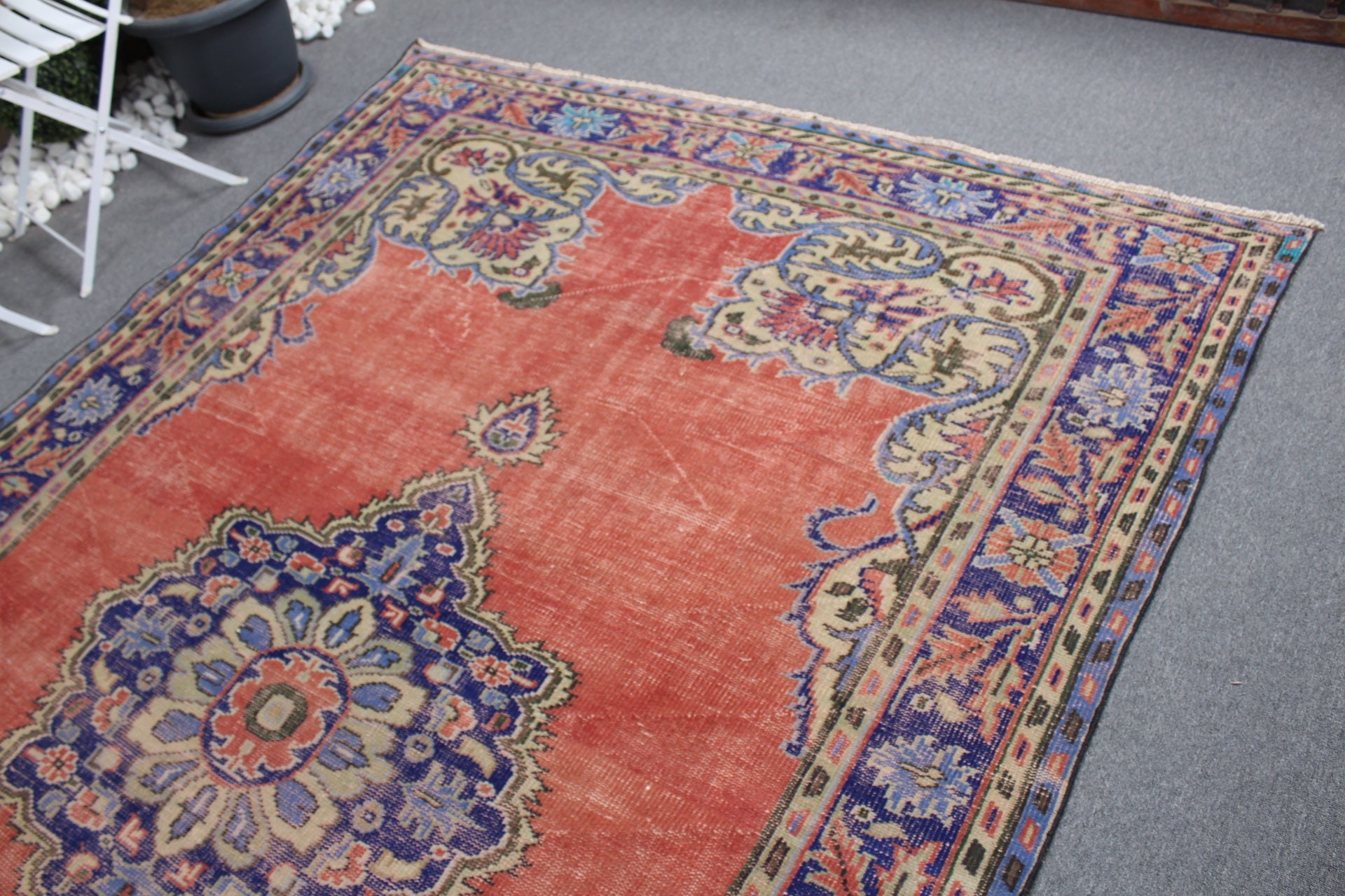 Dining Room Rug, Anatolian Rug, Cool Rug, Vintage Rug, Red Cool Rug, Bedroom Rug, Turkish Rug, 6.3x9.6 ft Large Rug, Rugs for Living Room