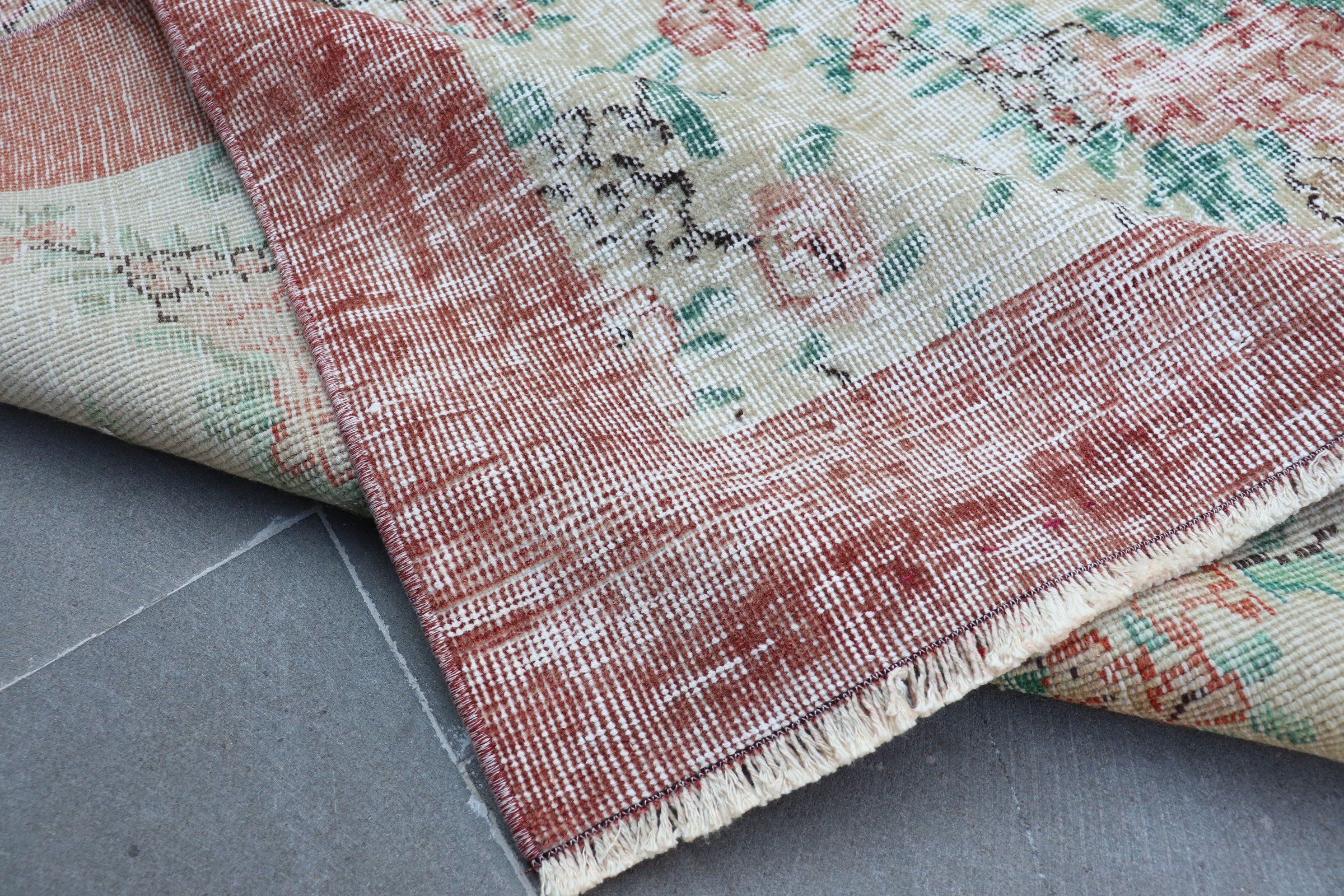 Living Room Rugs, 5.5x8.7 ft Large Rug, Wool Rugs, Turkish Rugs, Beige Kitchen Rugs, Salon Rug, Vintage Rug, Turkey Rug