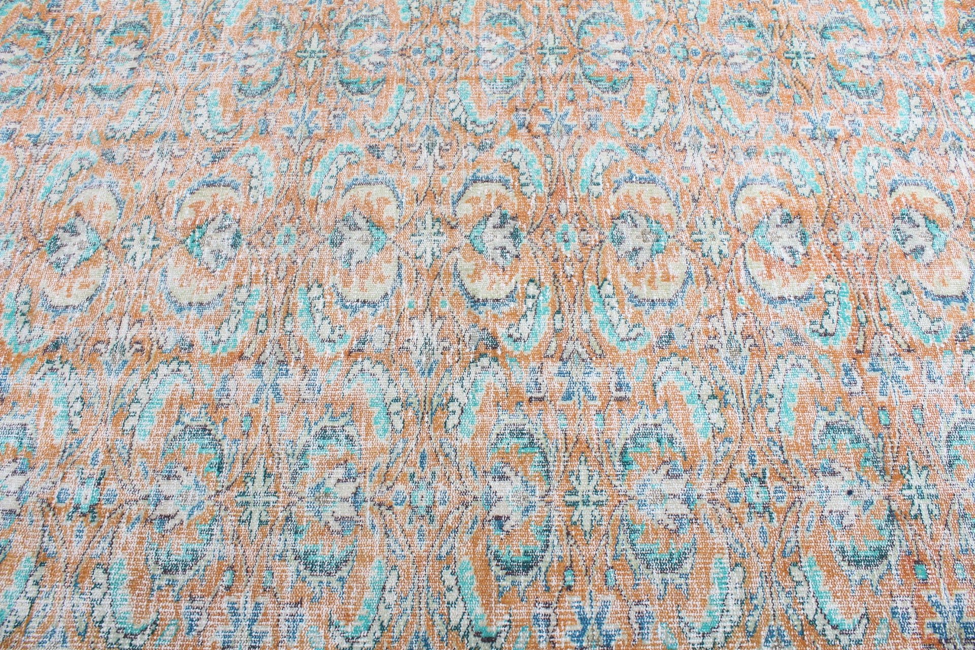 Dining Room Rug, Home Decor Rug, Floor Rug, Turkish Rug, 5.5x9.5 ft Large Rugs, Vintage Rug, Orange Bedroom Rug, Rugs for Dining Room