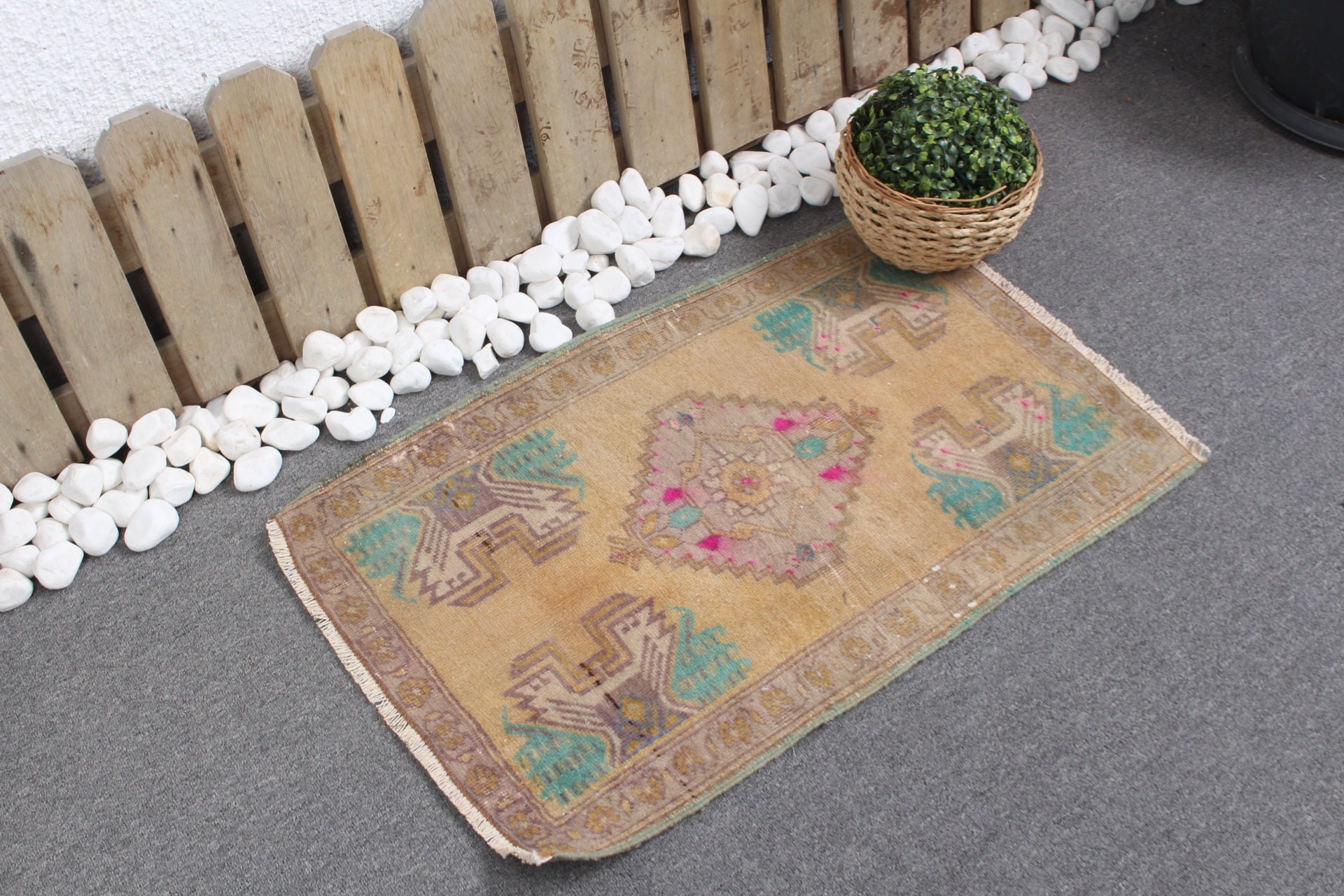 Bedroom Rug, Rugs for Nursery, Car Mat Rug, Home Decor Rug, Vintage Rug, 1.7x2.6 ft Small Rug, Custom Rug, Turkish Rug, Green Floor Rugs