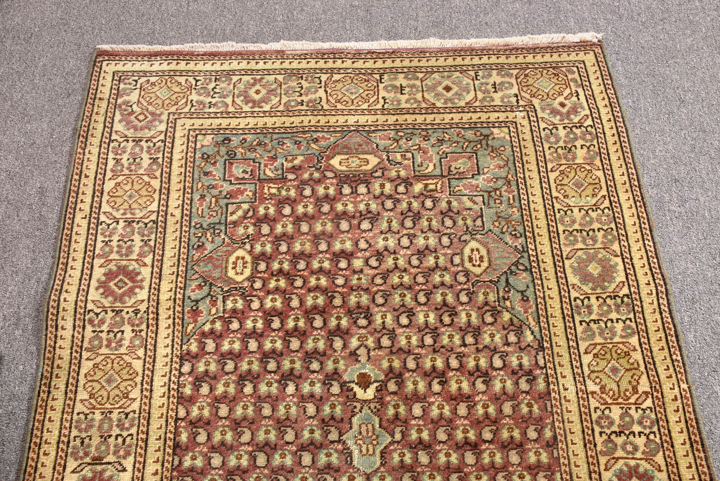 Türk Halısı, Yatak Odası Halıları, Vintage Halılar, Yatak Odası Halıları, 3,2x6,4 ft Aksan Halıları, Mor Oryantal Halılar, Yer Halıları, Açıklama Halısı