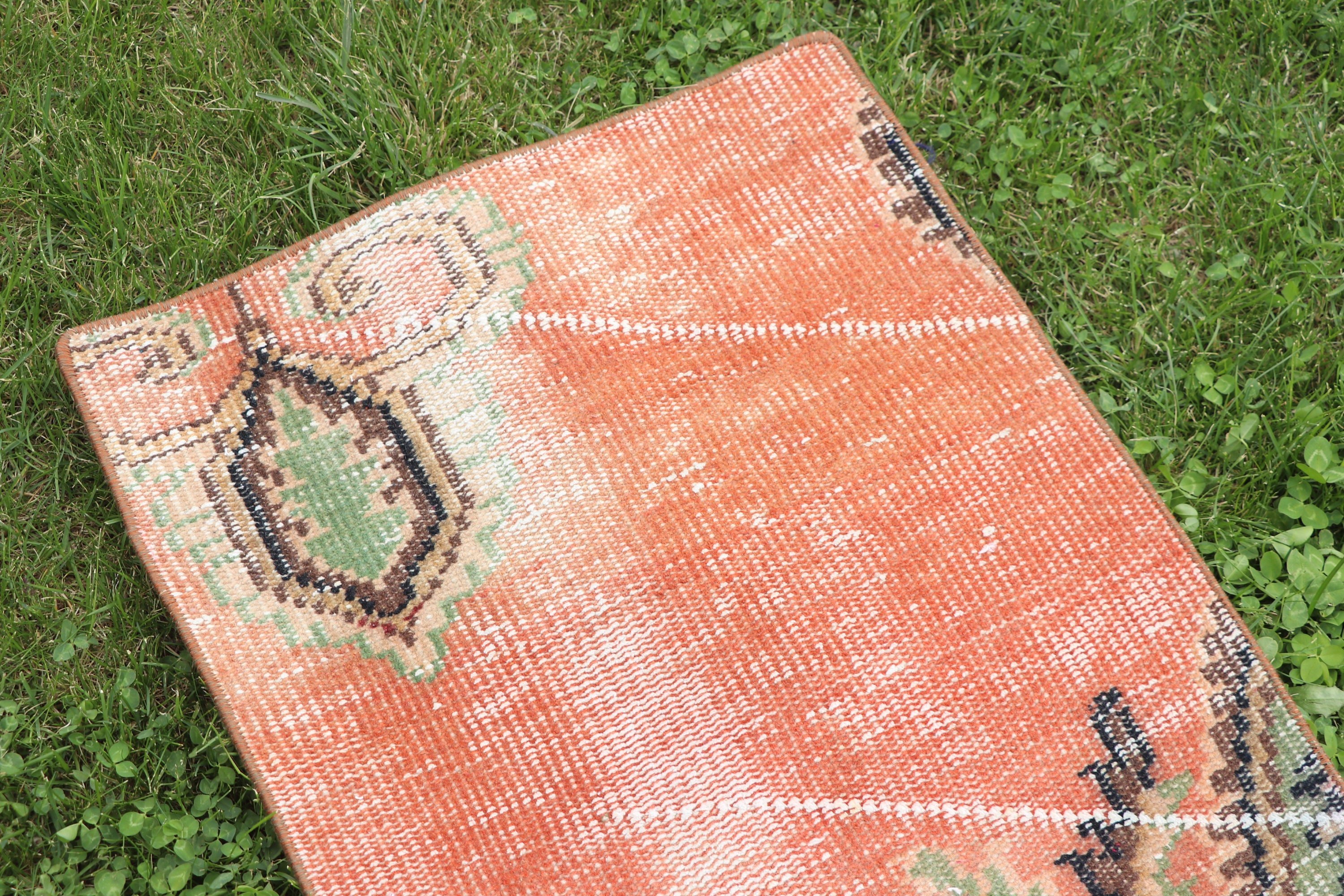 Rugs for Bathroom, Vintage Rug, Floor Rug, Orange Home Decor Rug, Neutral Rug, Entry Rug, Bedroom Rugs, 1.6x2.8 ft Small Rugs, Turkish Rugs