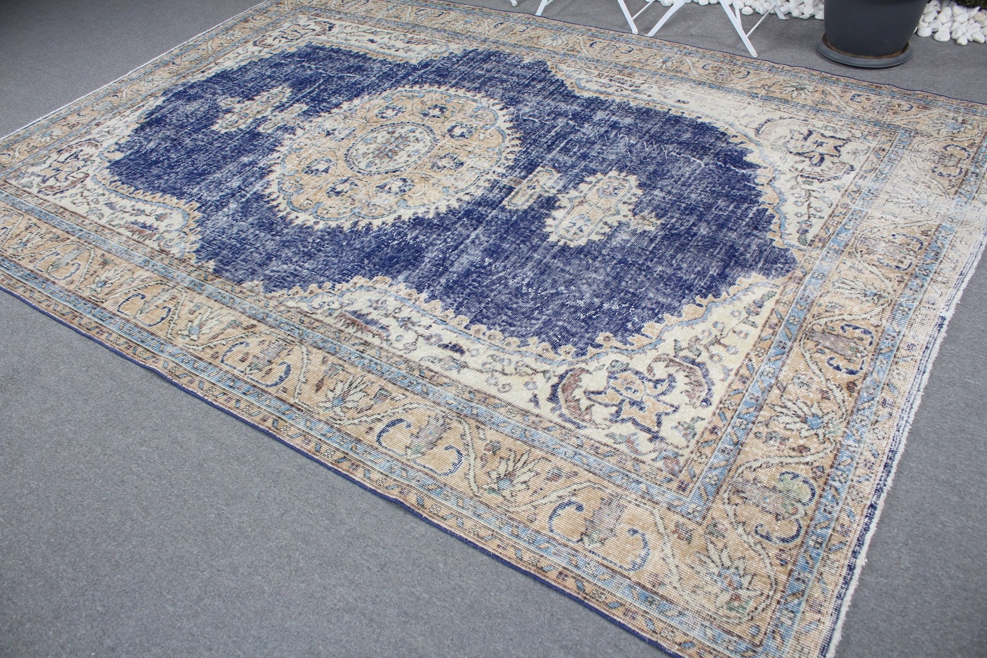 7.1x10.2 ft Oversize Rug, Saloon Rugs, Vintage Rugs, Salon Rugs, Turkish Rugs, Home Decor Rugs, Wool Rugs, Custom Rugs, Blue Antique Rug