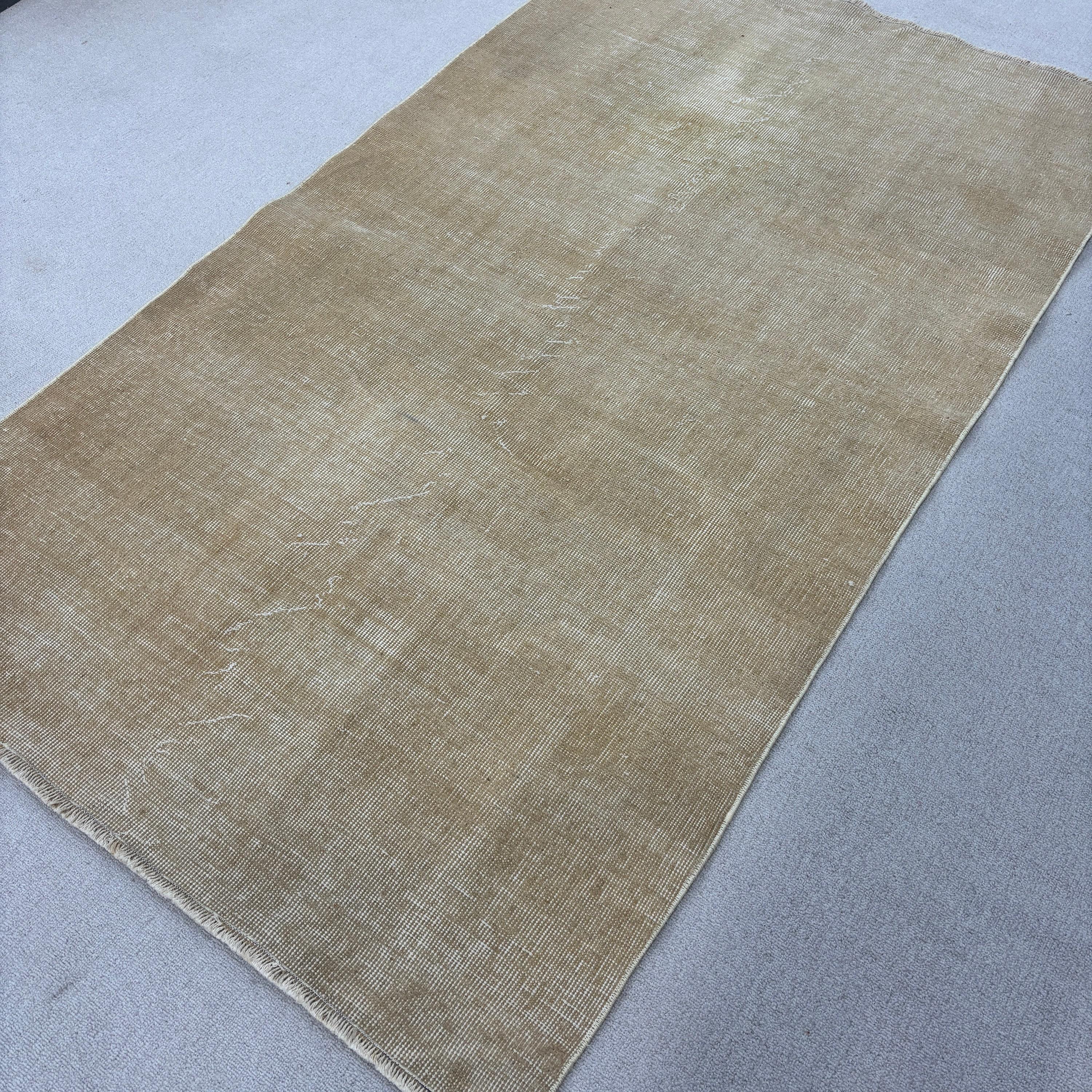 Beige  3.7x6.3 ft Accent Rug, Turkish Rug, Rugs for Vintage Accent, Vintage Rugs, Bedroom Rug, Luxury Rugs, Handwoven Rugs