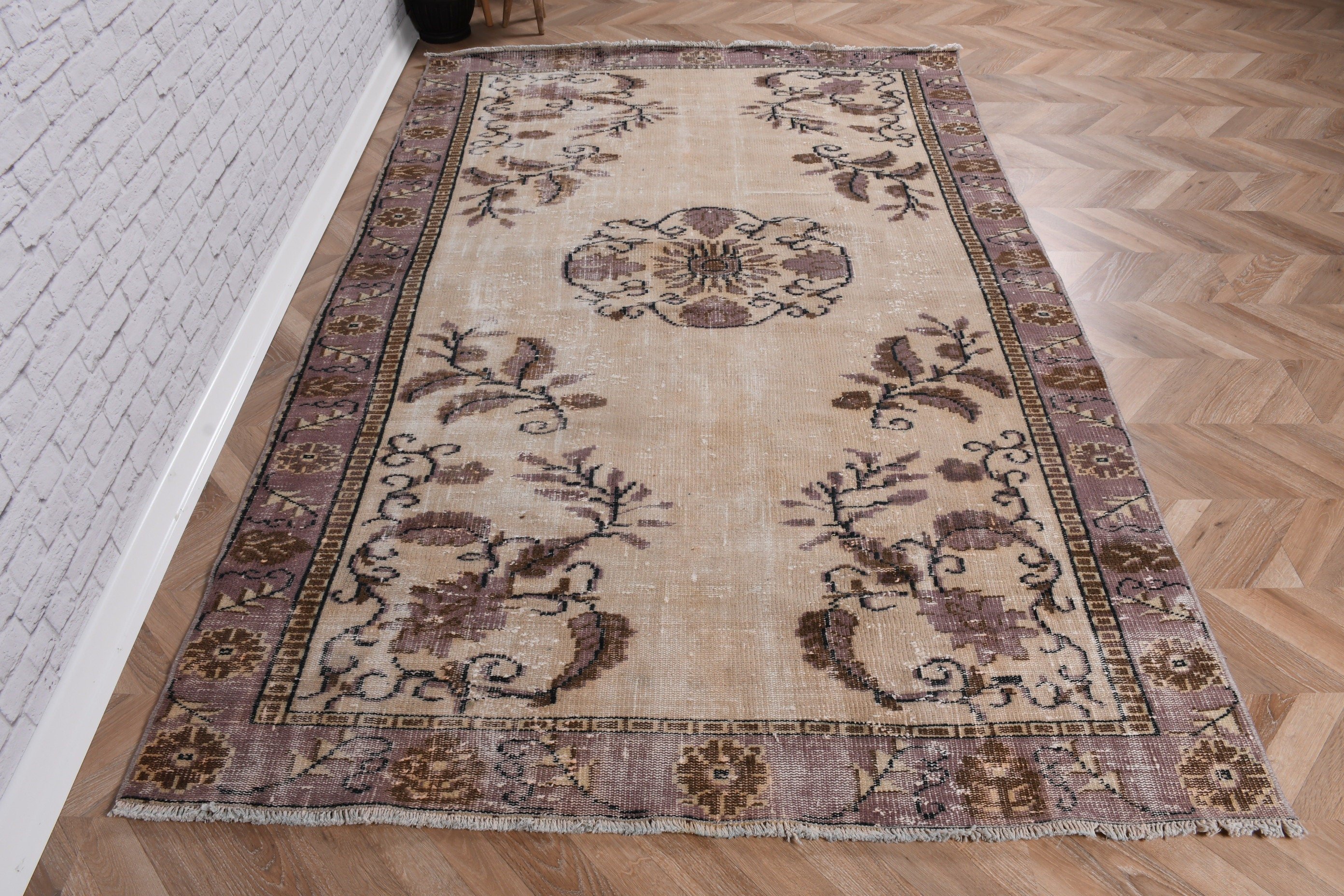 Ofis Halıları, Bej Boho Halısı, Vintage Halı, 4,9x8,1 ft Alan Halıları, Yatak Odası Halısı, Fas Halısı, Türk Halıları, Oturma Odası Halıları, Yatak Odası Halıları