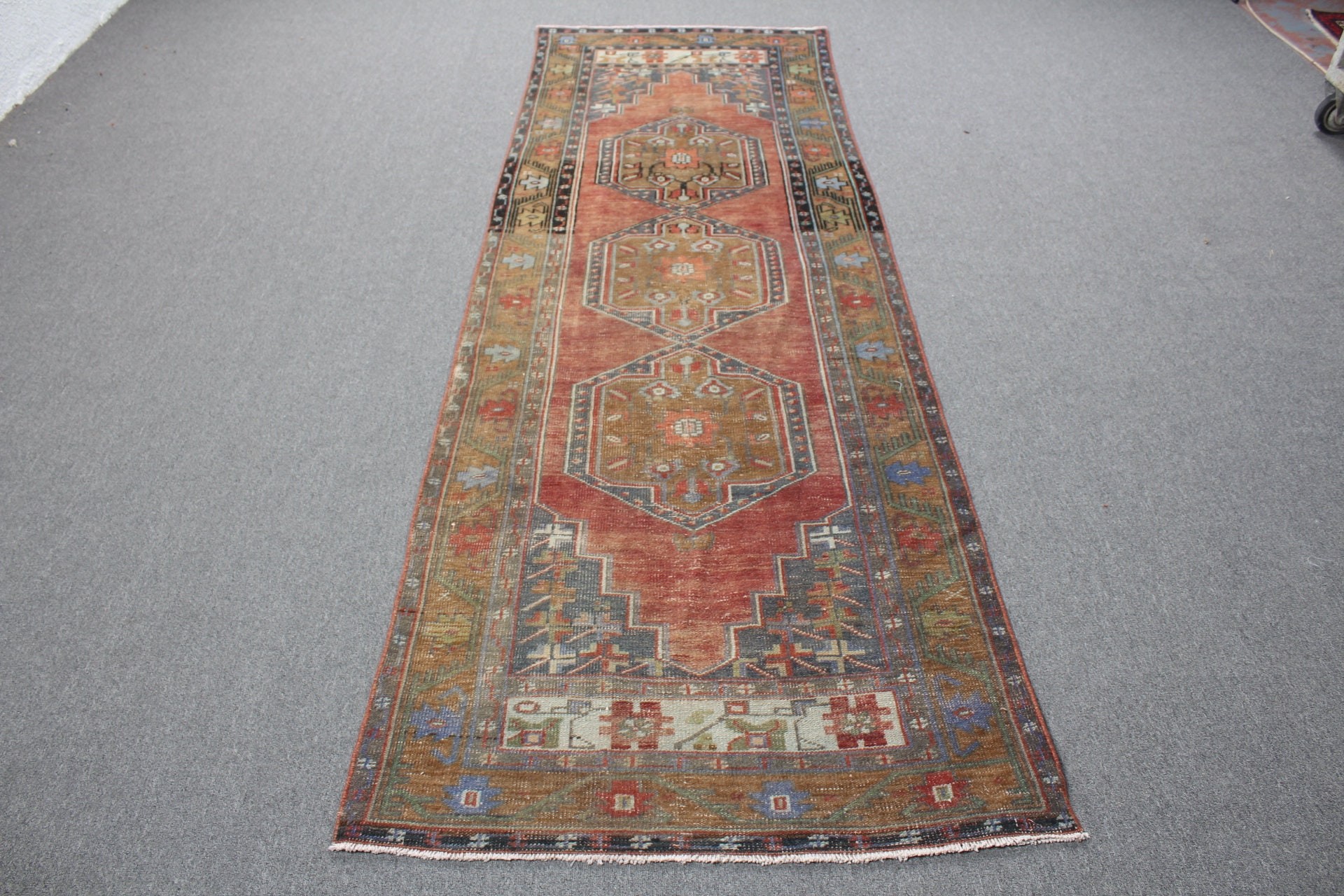 Koşucu Halıları, Yeşil Yer Halısı, Vintage Halılar, Antika Halı, Mutfak Halısı, Özel Halılar, Türk Halıları, Koridor Halısı, 3,2x9,4 ft Koşucu Halıları