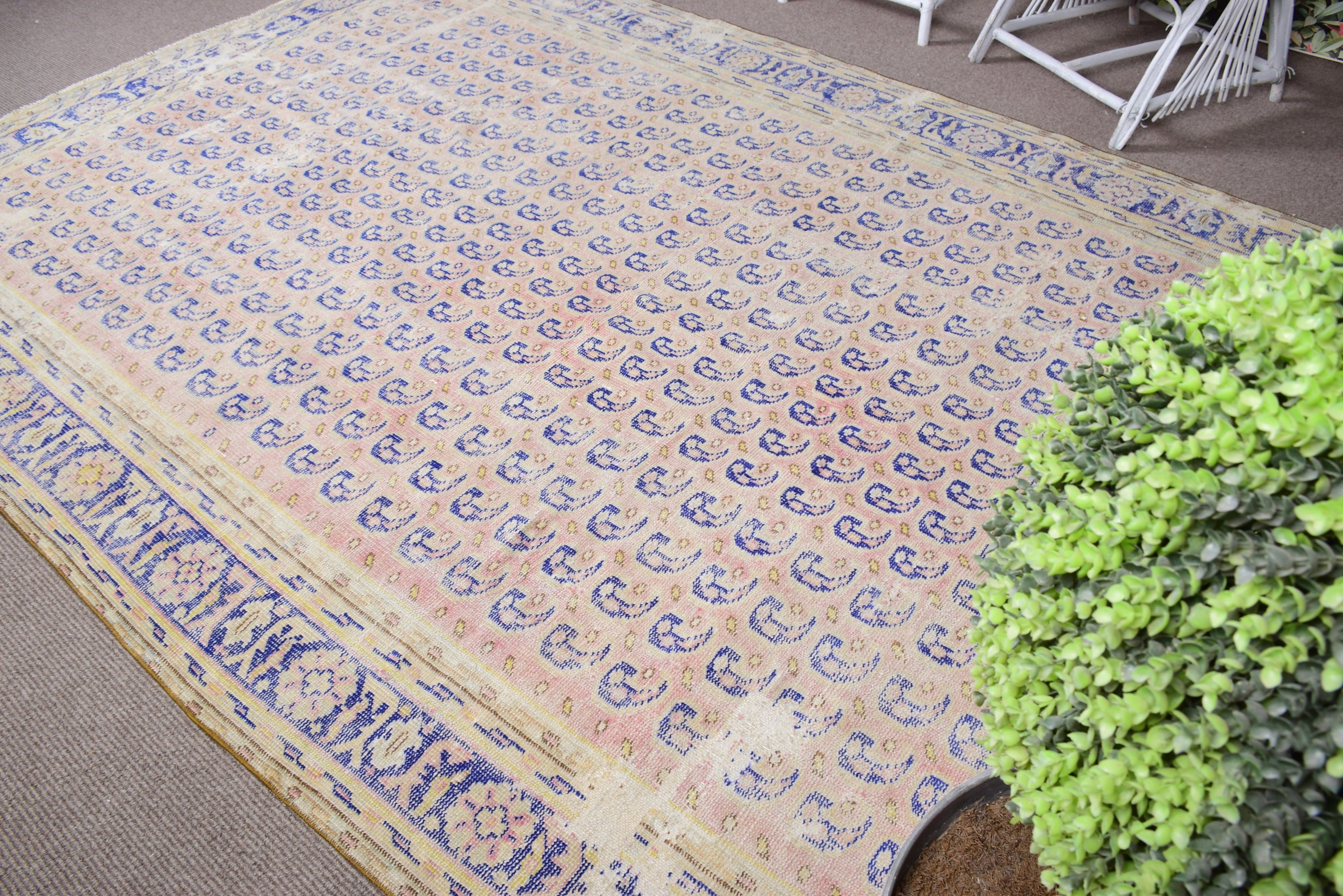 Natural Rug, Cool Rug, Beige Cool Rugs, Living Room Rug, Vintage Rug, 7.3x10.4 ft Oversize Rug, Dining Room Rugs, Turkish Rug