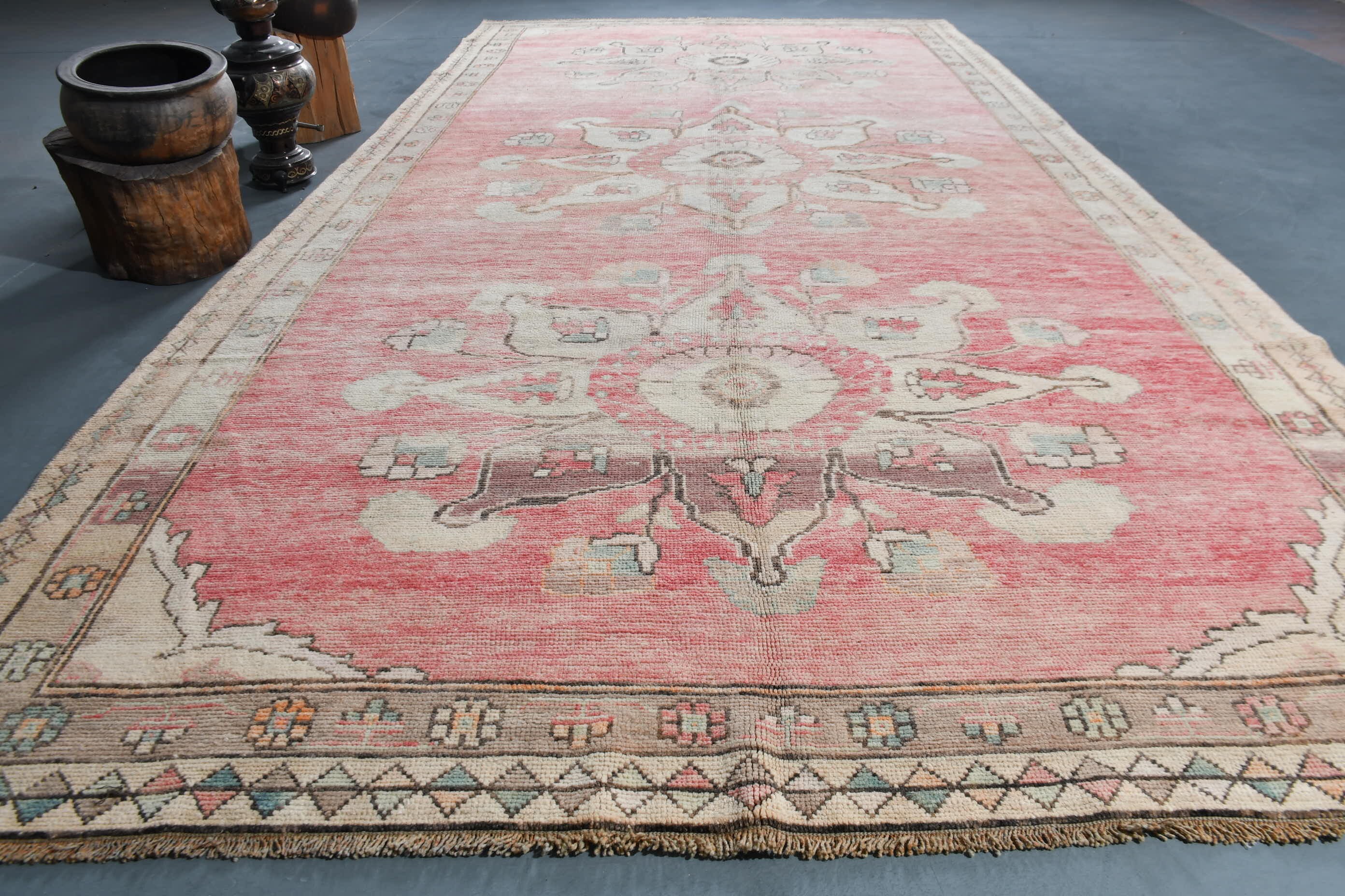 Living Room Rug, Moroccan Rug, 6.2x12.7 ft Oversize Rugs, Red Moroccan Rugs, Retro Rugs, Oriental Rug, Salon Rug, Vintage Rug, Turkish Rugs