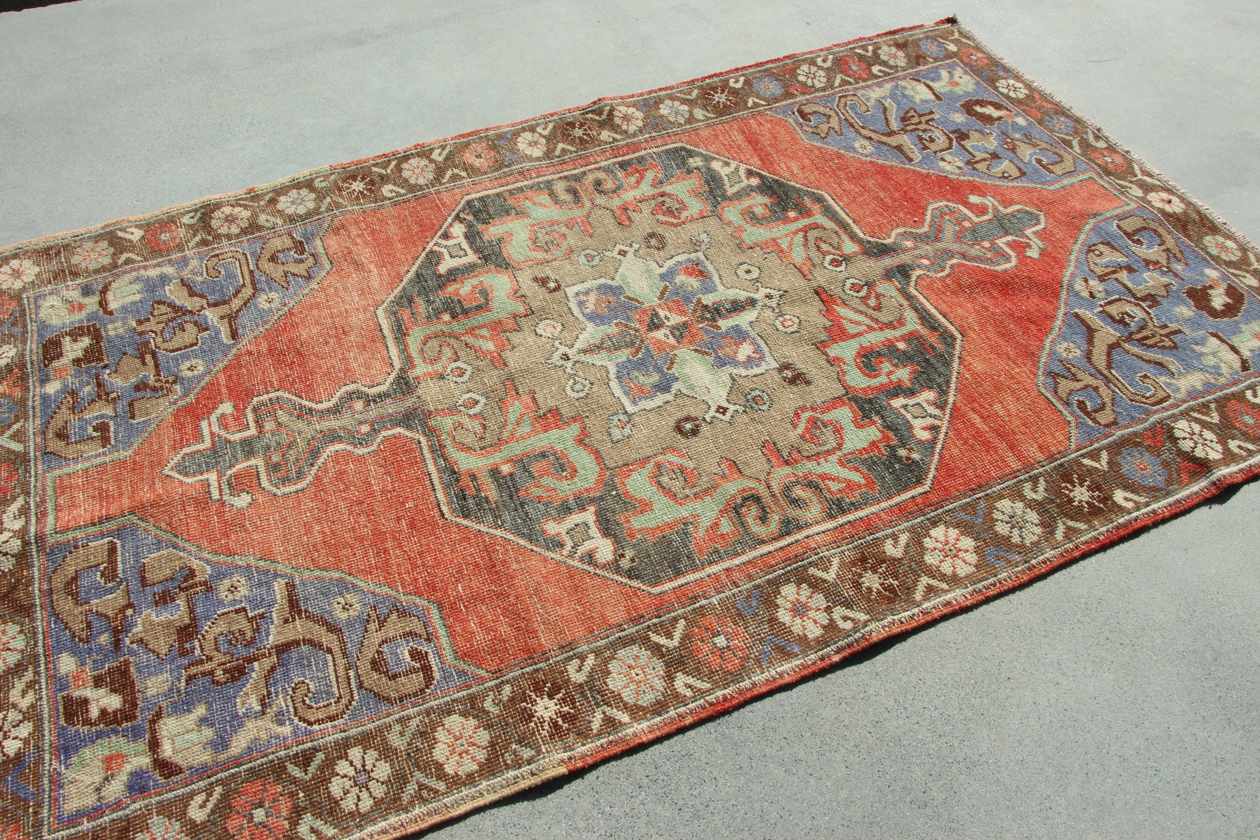 Kilim, Mutfak Halıları, Nötr Halı, Yemek Odası Halıları, 4,4x7,2 ft Alan Halıları, Türk Halısı, Lüks Halı, Kırmızı Oryantal Halılar, Vintage Halı