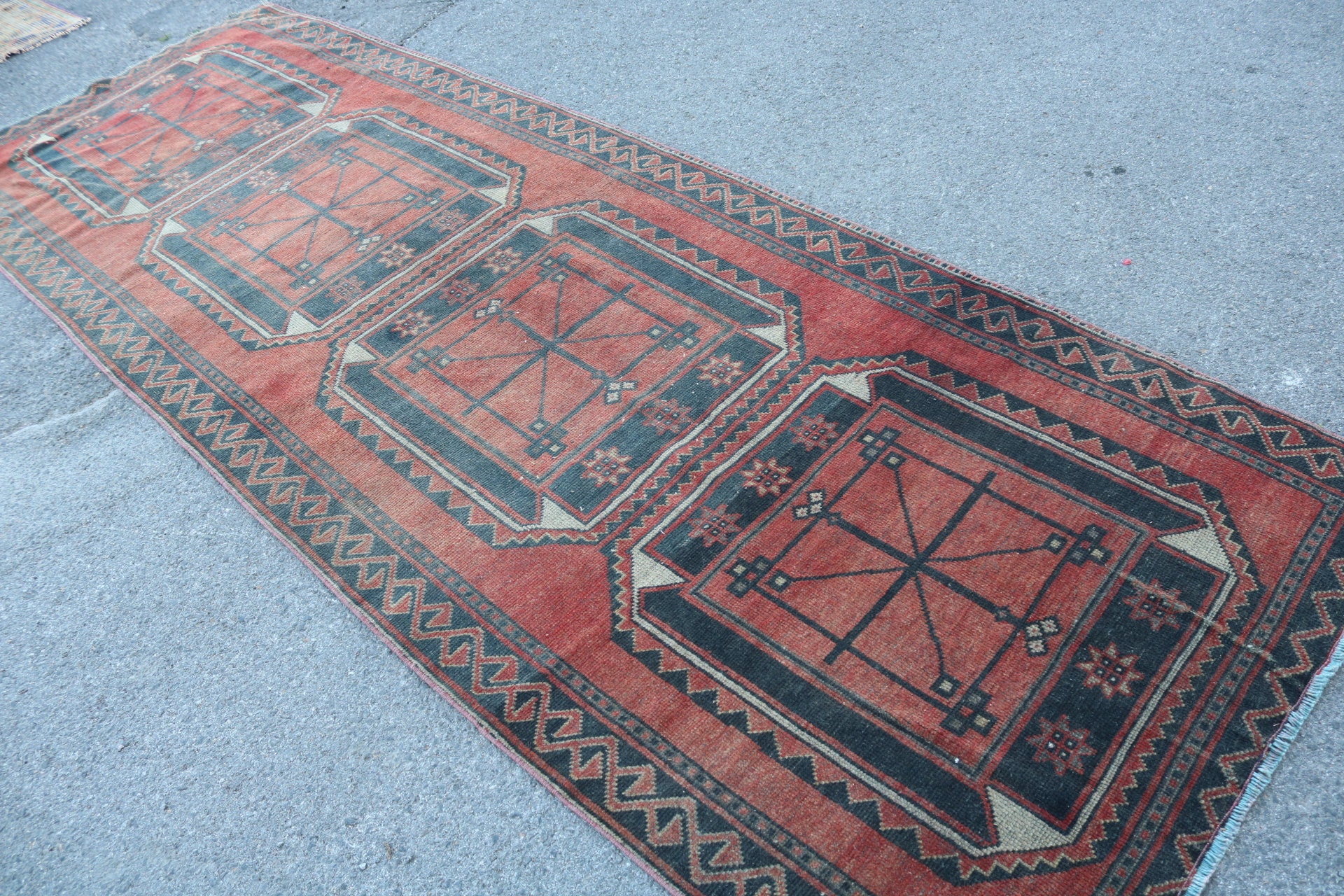 Old Rug, Rugs for Kitchen, Corridor Rugs, 3.8x11 ft Runner Rugs, Wool Rug Runner Rugs, Moroccan Rug, Vintage Rug, Turkish Rug, Colorful Rug