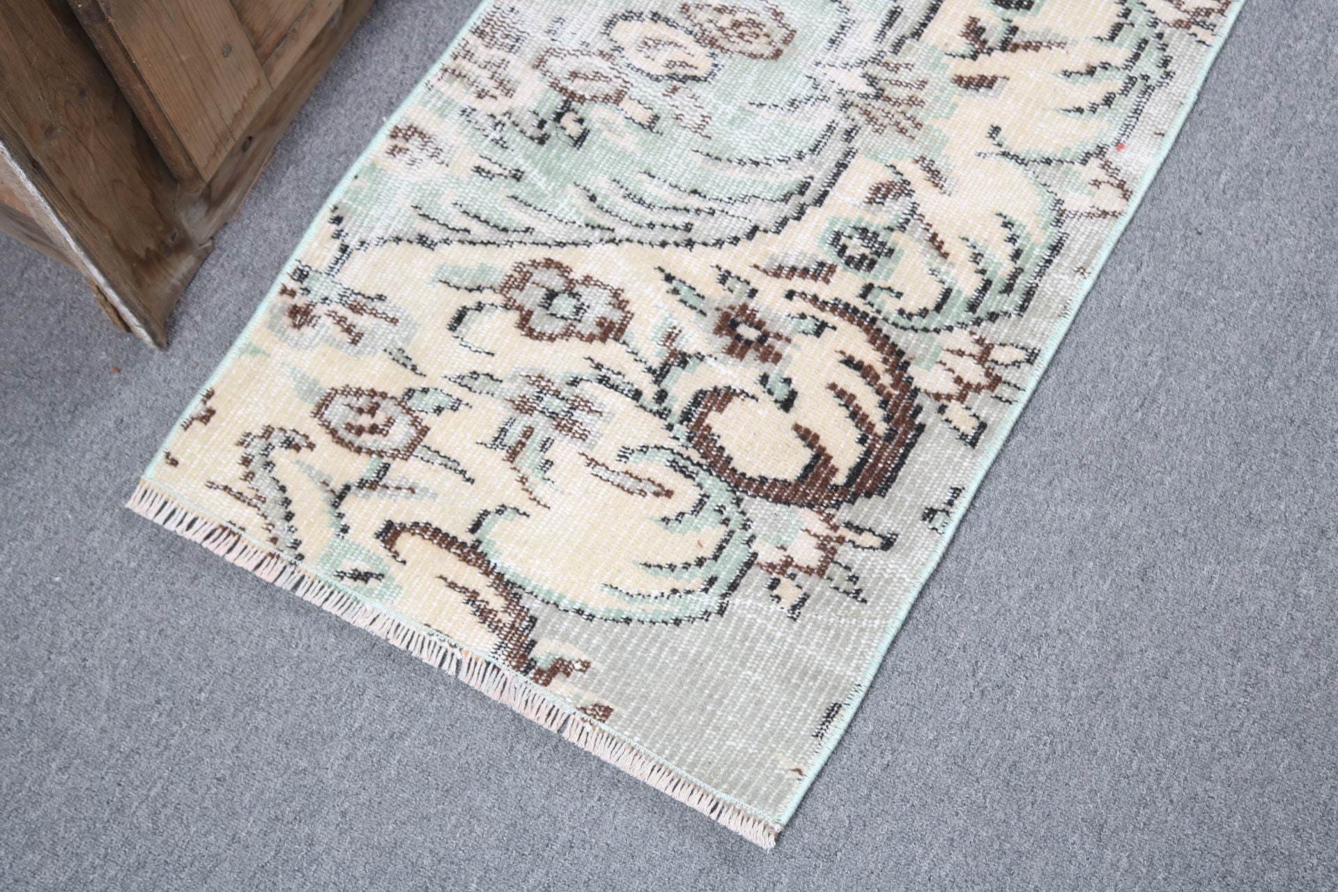 Handmade Rug, Rugs for Door Mat, 1.7x3.2 ft Small Rug, Cool Rug, Bathroom Rug, Turkish Rugs, Bedroom Rugs, Vintage Rug, Green Statement Rug