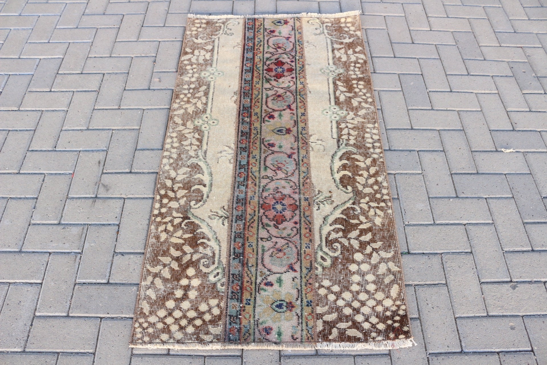 Çocuk Halısı, Türk Halısı, Yatak Odası Halısı, Oushak Halıları, Kahverengi 2,6x4,7 ft Küçük Halılar, Banyo Halıları, Vintage Halı, Banyo Halıları