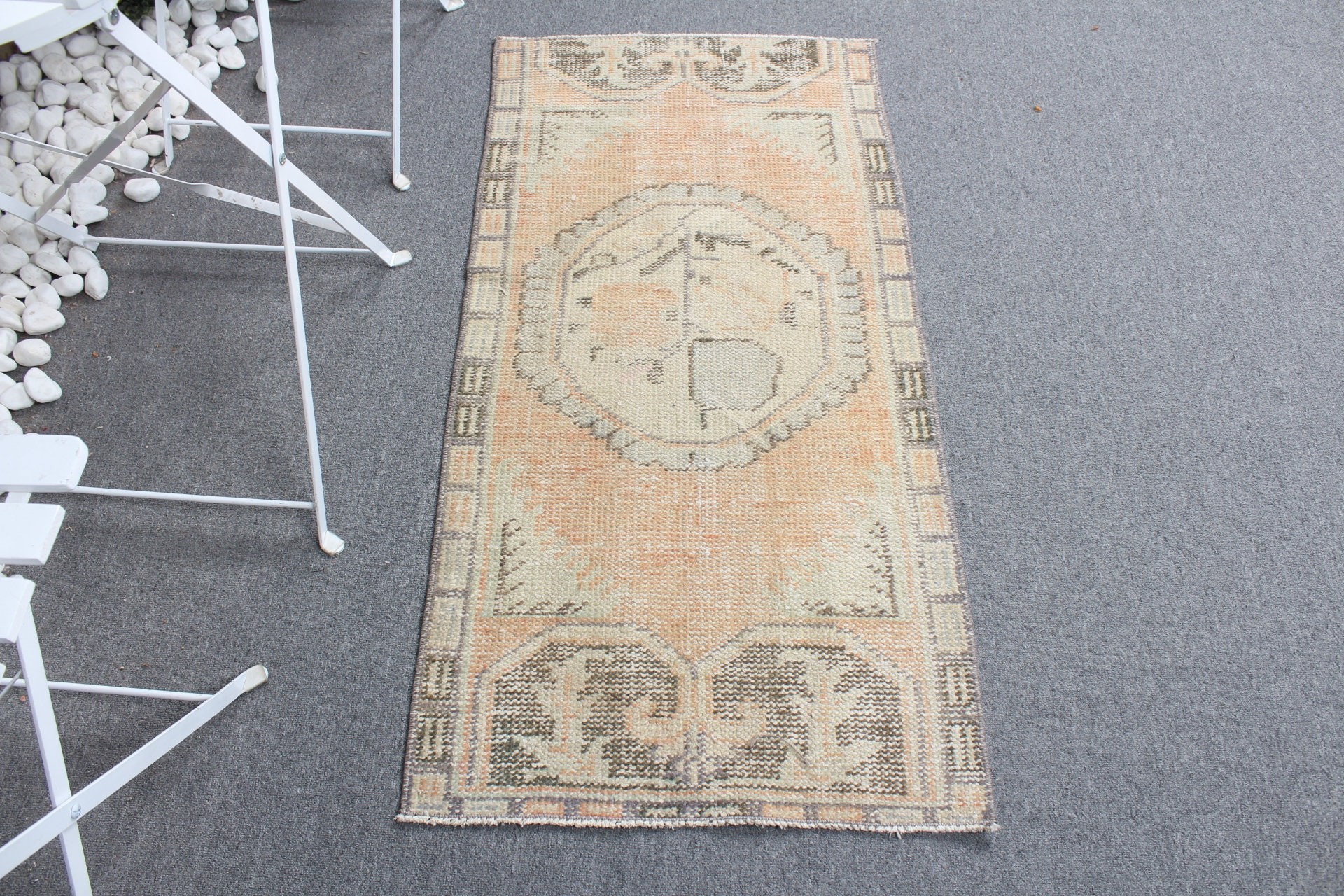 Door Mat Rug, 2x4 ft Small Rug, Rugs for Bedroom, Wool Rug, Bedroom Rug, Turkish Rug, Orange Antique Rug, Vintage Rugs