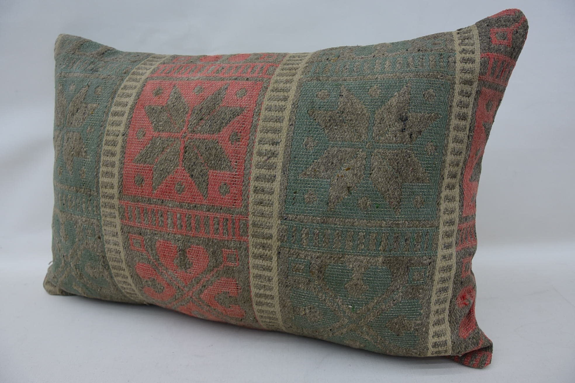 Vintage Kilim Pillow Pillow Sham, Pillow for Couch, Pillow for Sofa, Kilim Cushion Sham, Cotton Cushion, 16"x24" Blue Cushion Cover