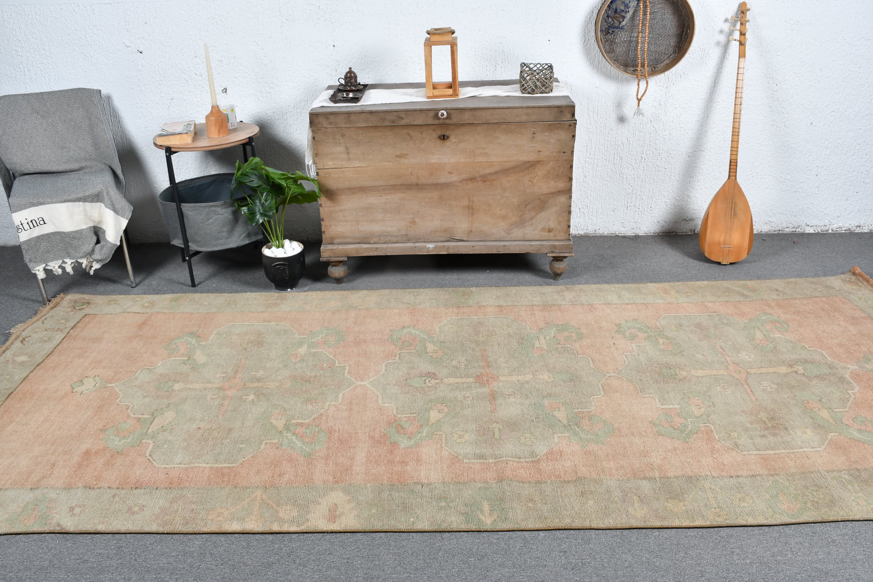 Living Room Rug, Vintage Rugs, Oriental Rugs, Beige Antique Rugs, Dining Room Rugs, Turkish Rug, 4.6x11 ft Large Rug, Anatolian Rug