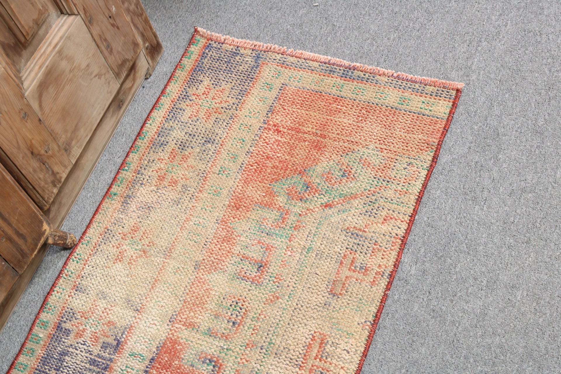 Bathroom Rug, Handwoven Rug, Turkish Rug, Handmade Rugs, 1.6x3.1 ft Small Rug, Small Vintage Rug, Bedroom Rug, Vintage Rugs, Red Luxury Rug