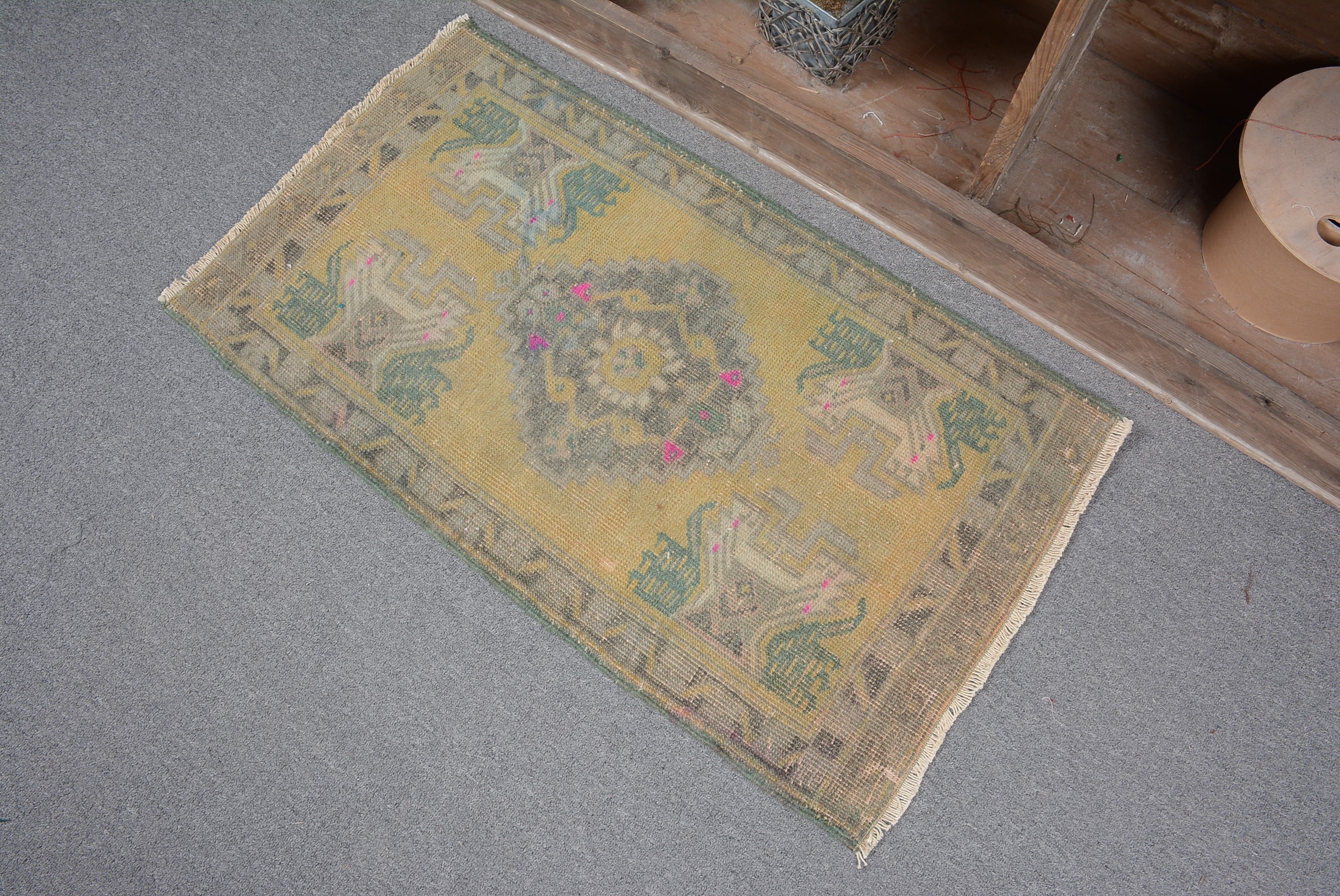 Cool Rug, Art Rug, Rugs for Nursery, 1.8x3.1 ft Small Rug, Green Floor Rug, Oriental Rug, Turkish Rug, Bath Rug, Vintage Rugs, Door Mat Rug