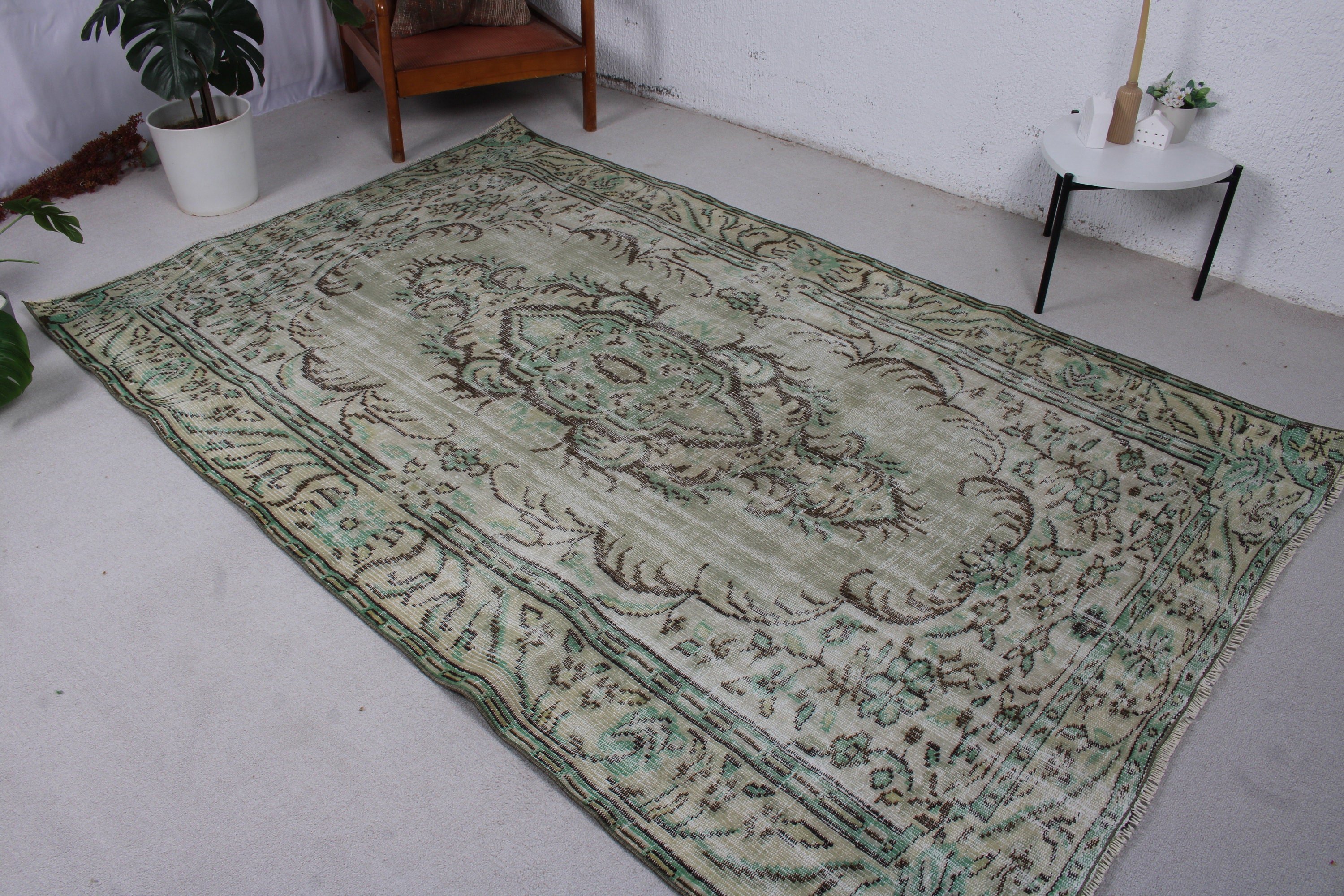 Nötr Halı, 5,5x8,3 ft Büyük Halılar, Türk Halıları, Büyük Boho Halıları, Kahverengi Yatak Odası Halıları, Vintage Halı, Lüks Halı, Yemek Odası Halısı, Modern Halı