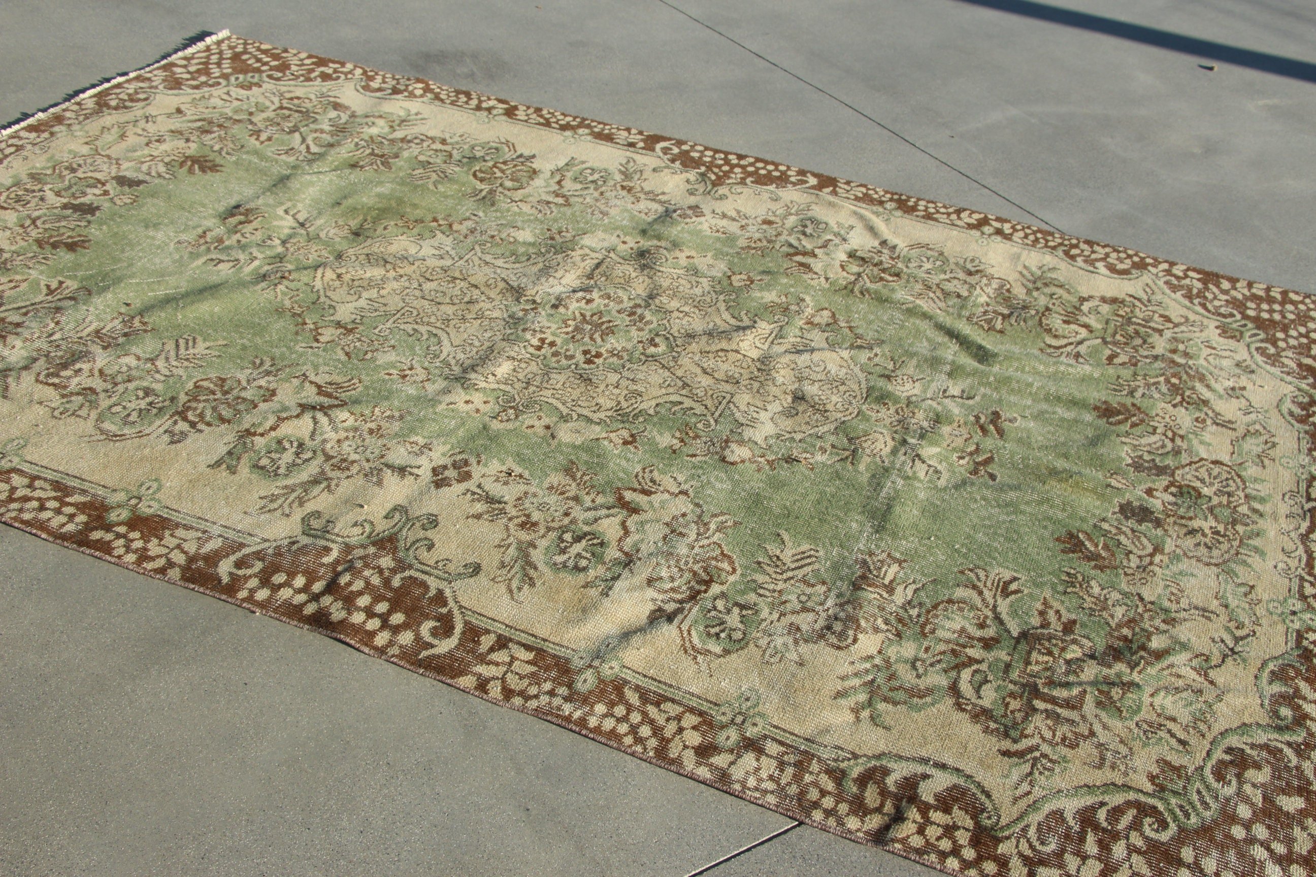 Aztek Halısı, 5,5x8,8 ft Büyük Halı, Vintage Halılar, Büyük Boho Halıları, Nötr Halılar, Düz Dokuma Halı, Oturma Odası Halısı, Kahverengi Soğuk Halılar, Türk Halısı