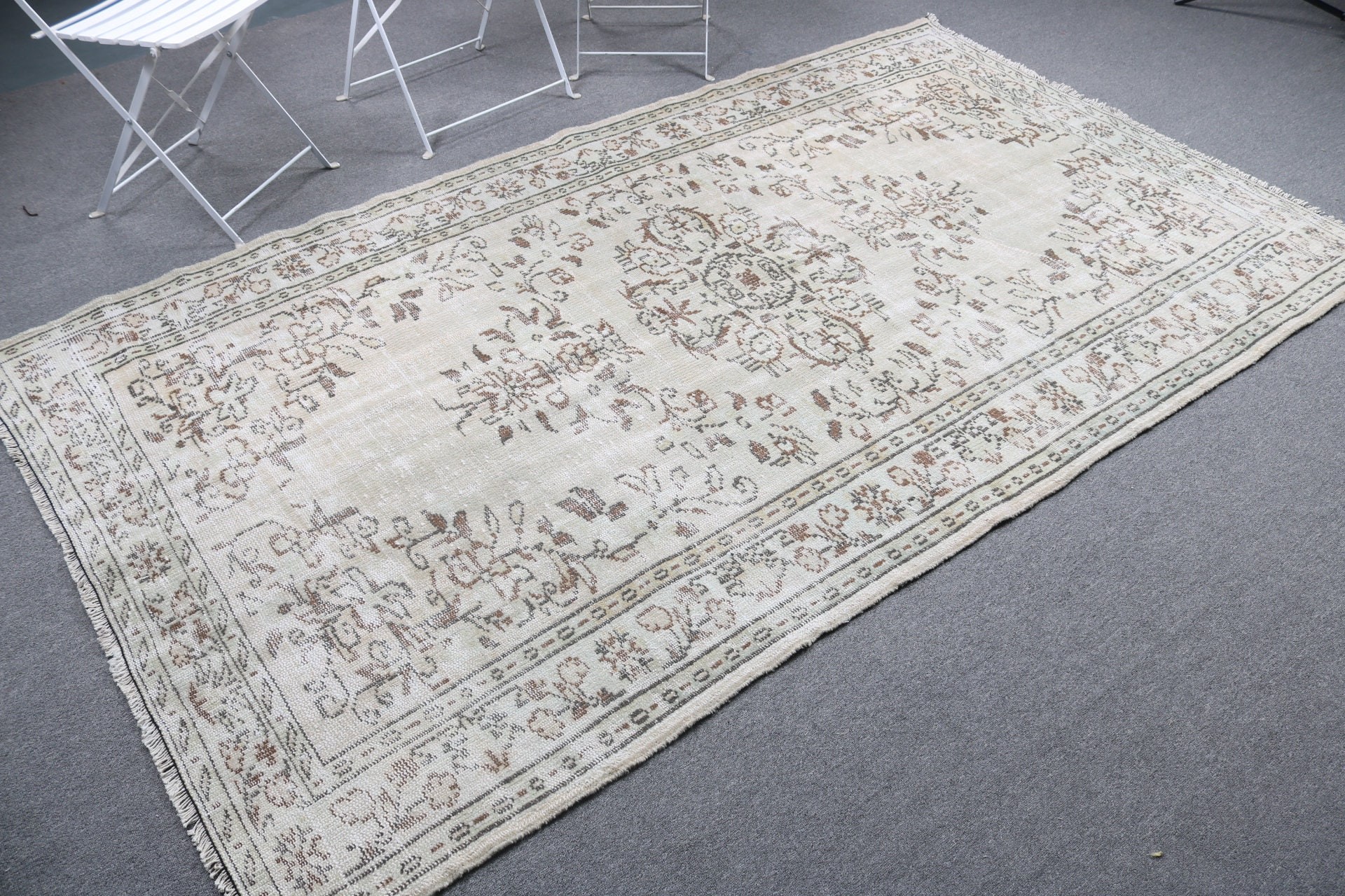 Bohemian Rugs, Floor Rugs, Living Room Rugs, Turkish Rug, 5x8.6 ft Large Rugs, Dining Room Rugs, Gray Neutral Rug, Wool Rugs, Vintage Rug