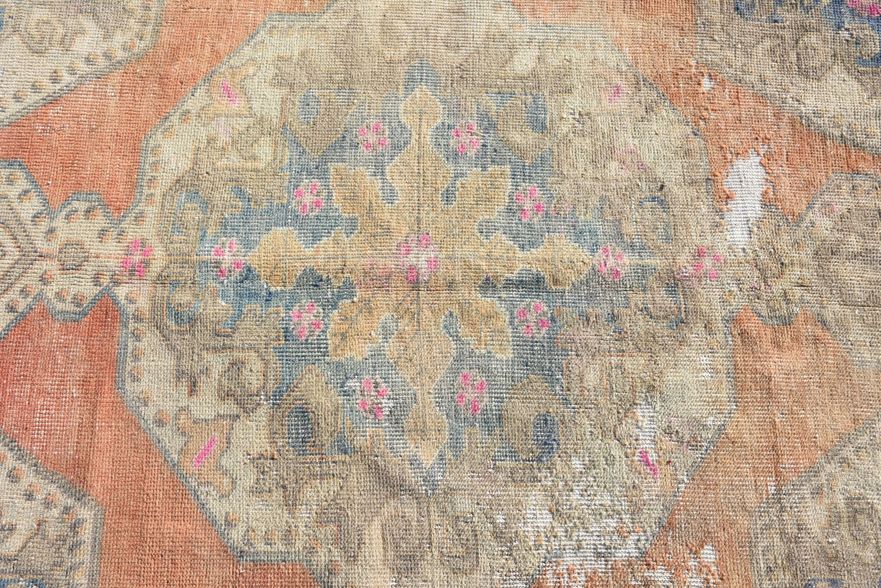 3.6x6.7 ft Area Rugs, Orange Floor Rug, Vintage Decor Rug, Cool Rugs, Anatolian Rug, Turkish Rug, Vintage Rugs, Rugs for Indoor, Pastel Rug