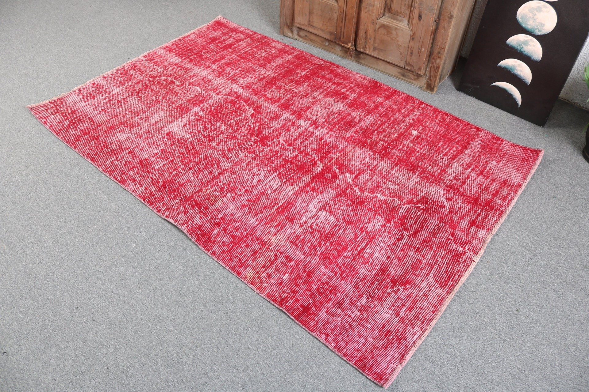 Anatolian Rugs, Turkish Rugs, Red Luxury Rug, 3.7x5.9 ft Accent Rugs, Handwoven Rug, Bedroom Rugs, Rugs for Vintage Accent, Vintage Rugs