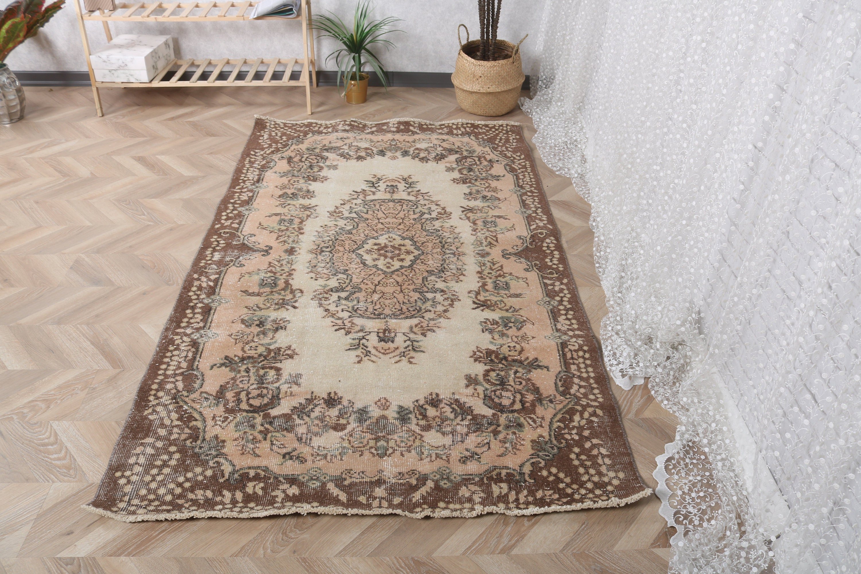 Orange Home Decor Rugs, Floor Rugs, 4x7 ft Area Rugs, Vintage Rug, Oushak Rug, Nursery Rugs, Turkish Rugs, Kitchen Rug, Rugs for Floor