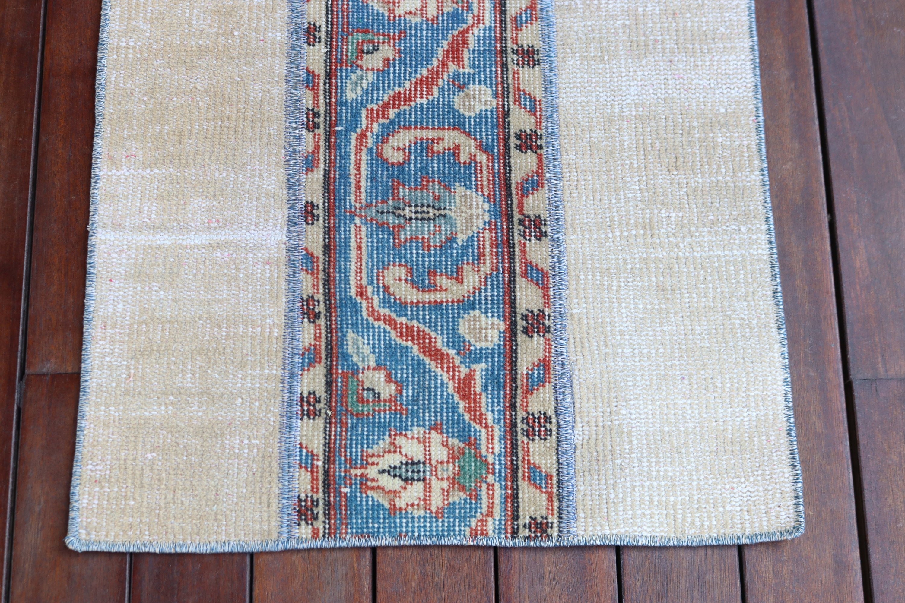 Türk Halıları, 1.8x3.9 ft Küçük Halılar, Bej Modern Halı, Küçük Vintage Halılar, Banyo Halısı, Modern Halı, Antika Halılar, Vintage Halı, Giriş Halıları