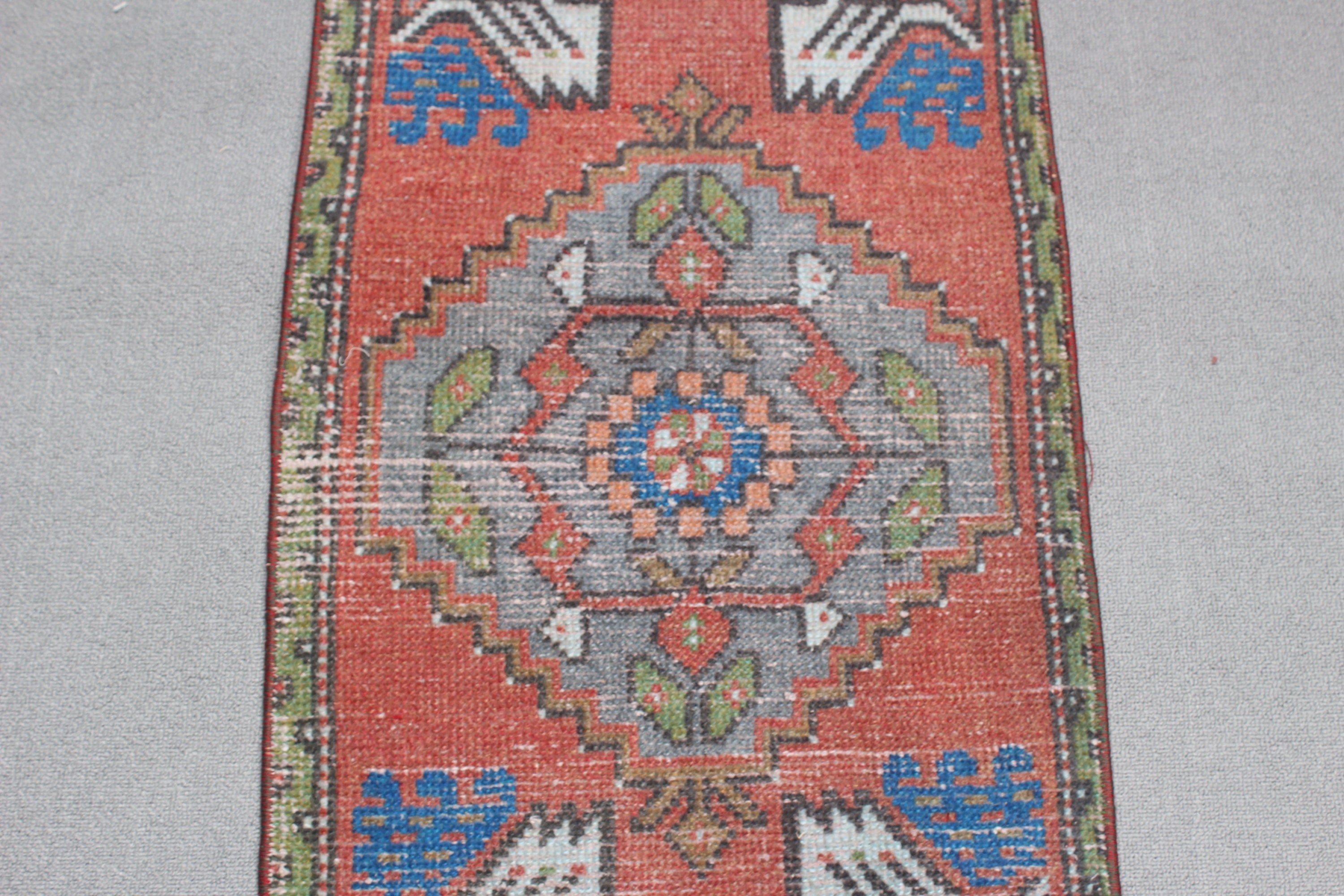 Kırmızı 1.6x3.4 ft Küçük Halılar, Fas Halısı, Banyo Halıları, El Yapımı Banyo Paspası Halıları, Giriş Halısı, Vintage Halılar, Yer Halısı, Türk Halıları