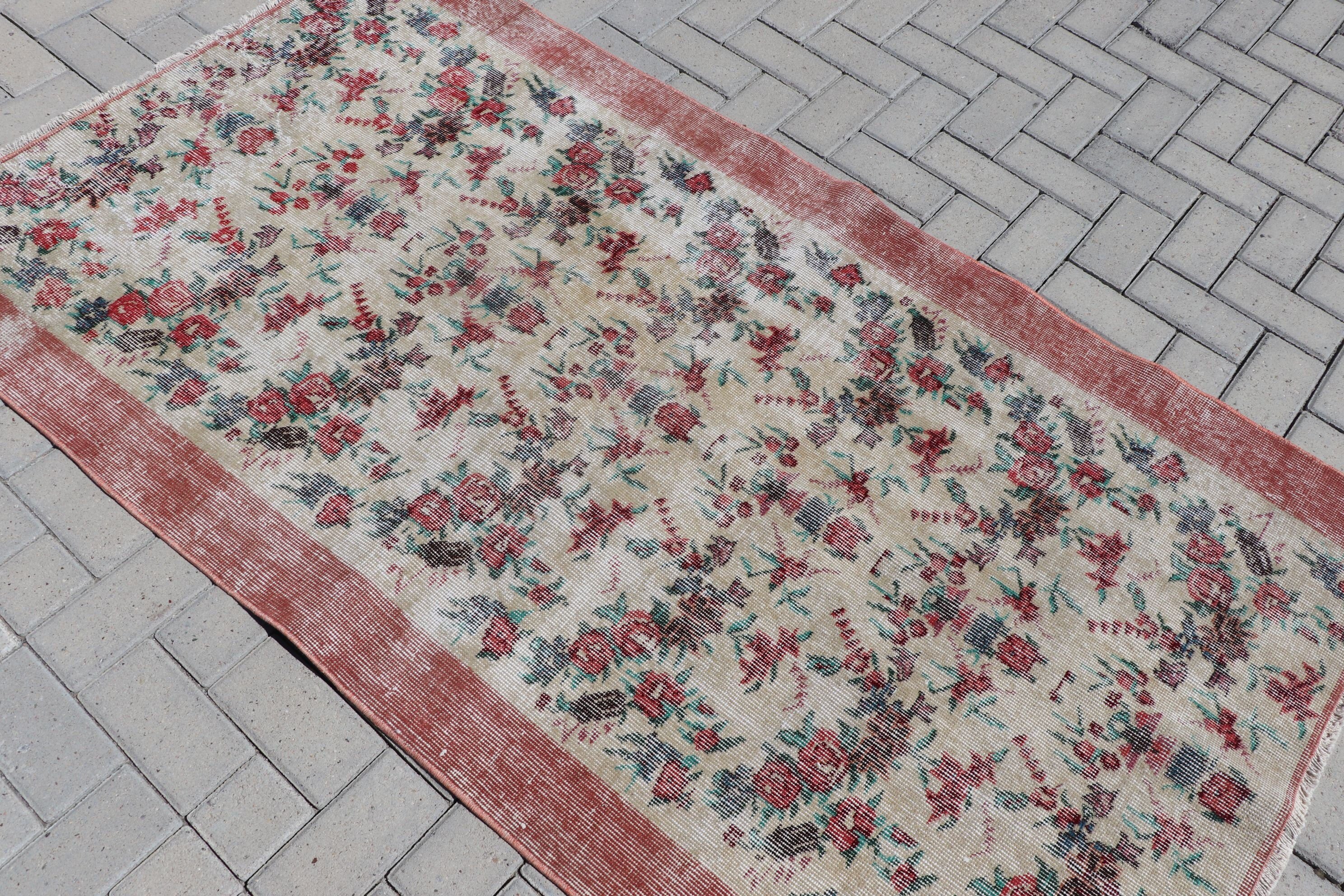 Red Anatolian Rug, Nursery Rugs, Cute Rug, 3.6x6.4 ft Accent Rug, Oriental Rugs, Vintage Rugs, Bedroom Rugs, Rugs for Kitchen, Turkish Rug