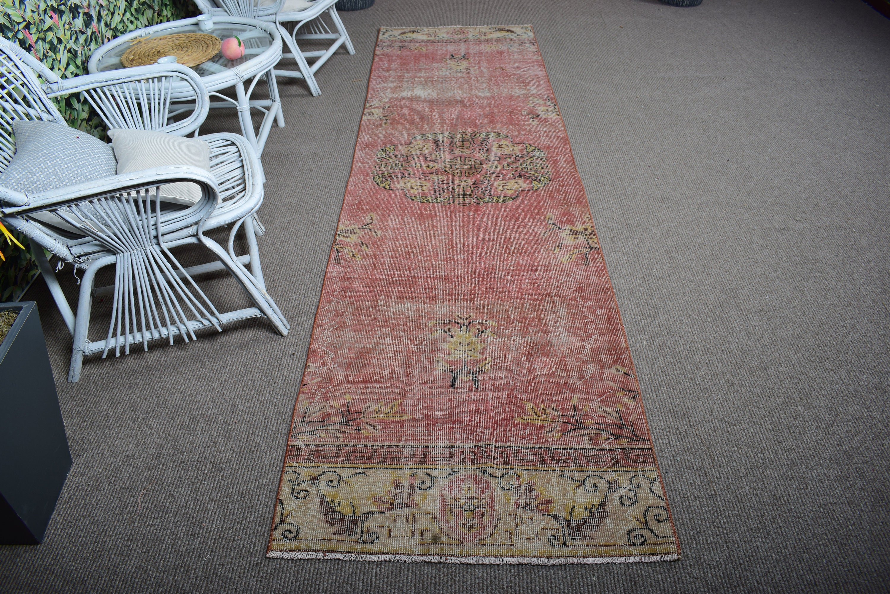 Modern Rug, Hallway Rug, Long Runner Rugs, Red Wool Rugs, Kitchen Rug, Moroccan Rug, Turkish Rugs, Vintage Rugs, 2.8x10.5 ft Runner Rug