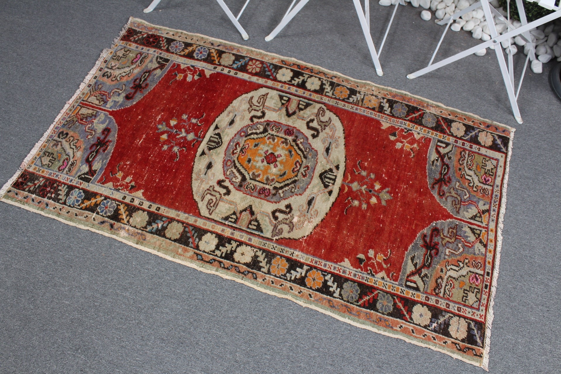 Rugs for Nursery, Cute Bath Mat Rug, Kitchen Rug, Oriental Rug, Red Oushak Rugs, 2.8x4.7 ft Small Rug, Vintage Rug, Turkish Rugs, Entry Rug