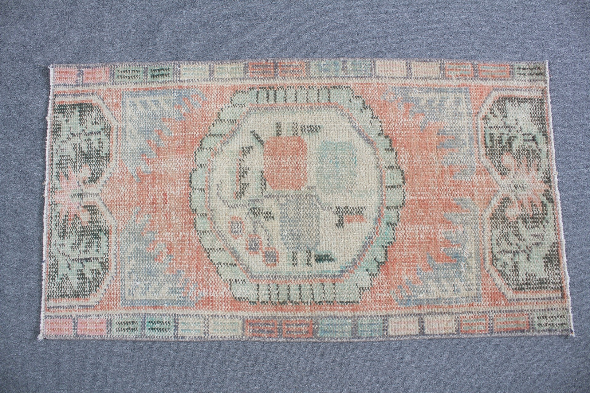 Bedroom Rugs, 1.9x3.5 ft Small Rug, Nursery Rugs, Aztec Rug, Antique Rugs, Orange Home Decor Rug, Turkish Rug, Home Decor Rugs, Vintage Rug