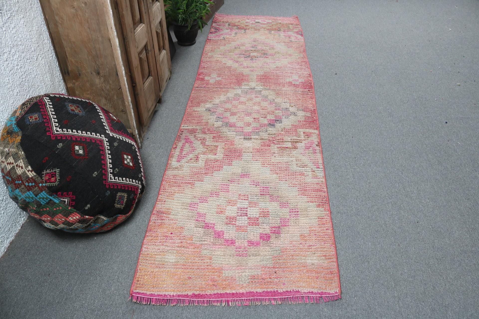 Orange Bedroom Rug, Vintage Rugs, Floor Rug, Moroccan Rugs, Hallway Rug, Turkish Rug, Beni Ourain Runner Rug, 2.6x9.7 ft Runner Rugs