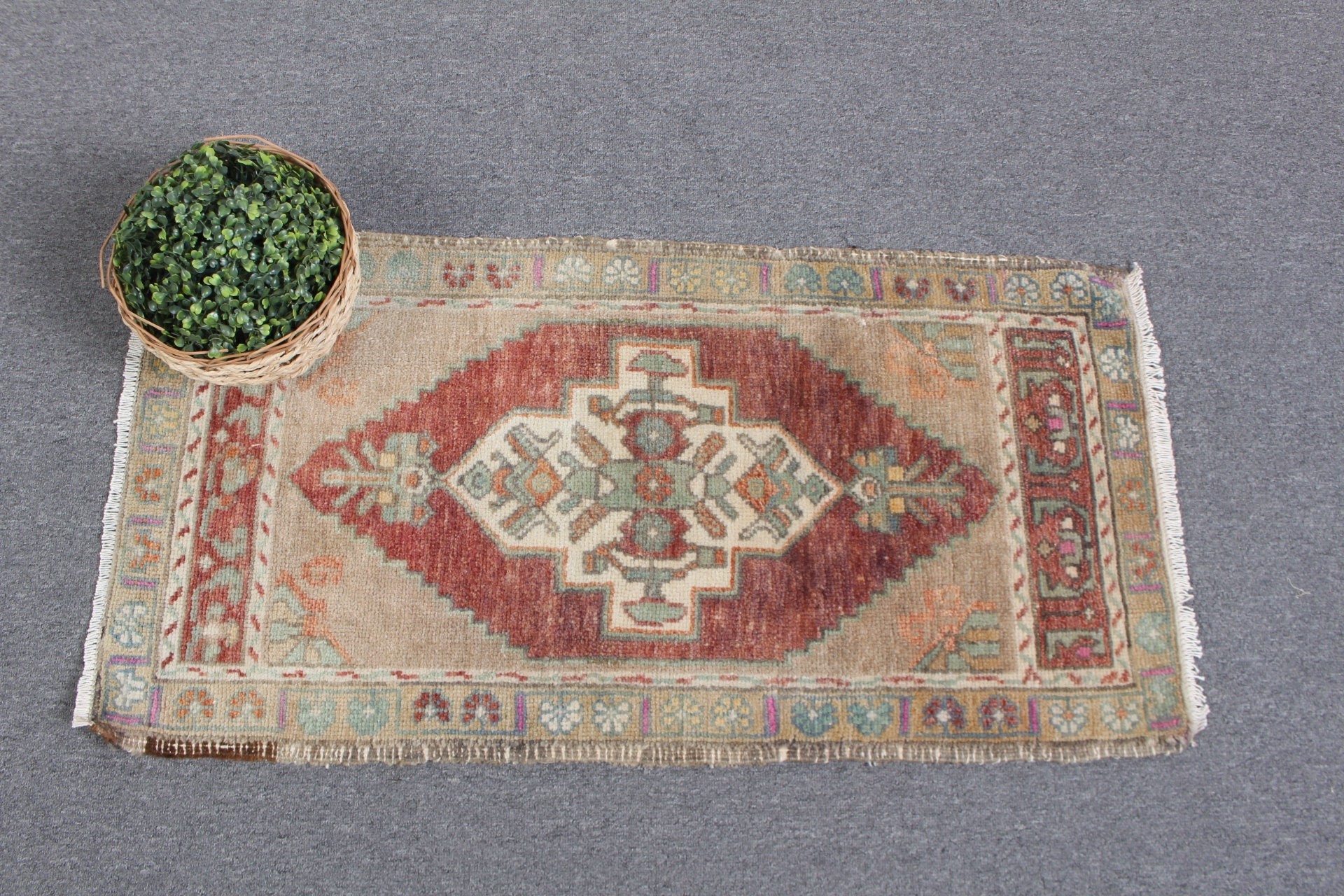 Yatak Odası Halıları, Fas Halısı, Vintage Halı, 1.7x3.4 ft Küçük Halı, Çocuk Halısı, Yatak Odası Halıları, Mor Zemin Halısı, Doğal Halı, Türk Halısı