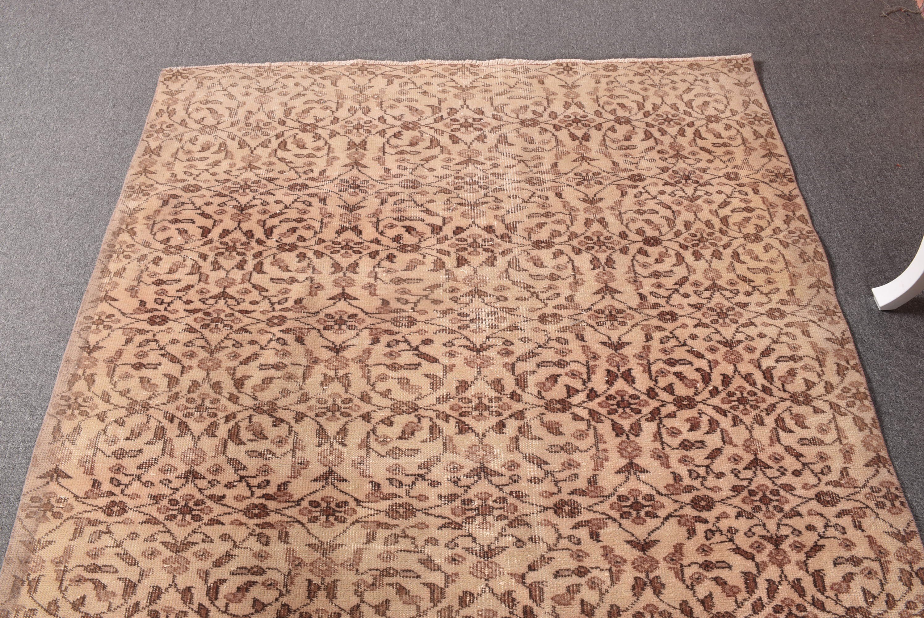 Beige Luxury Rugs, Living Room Rug, Oriental Rug, Vintage Rug, Vintage Area Rugs, Turkish Rug, Handwoven Rugs, 4.9x7.8 ft Area Rugs