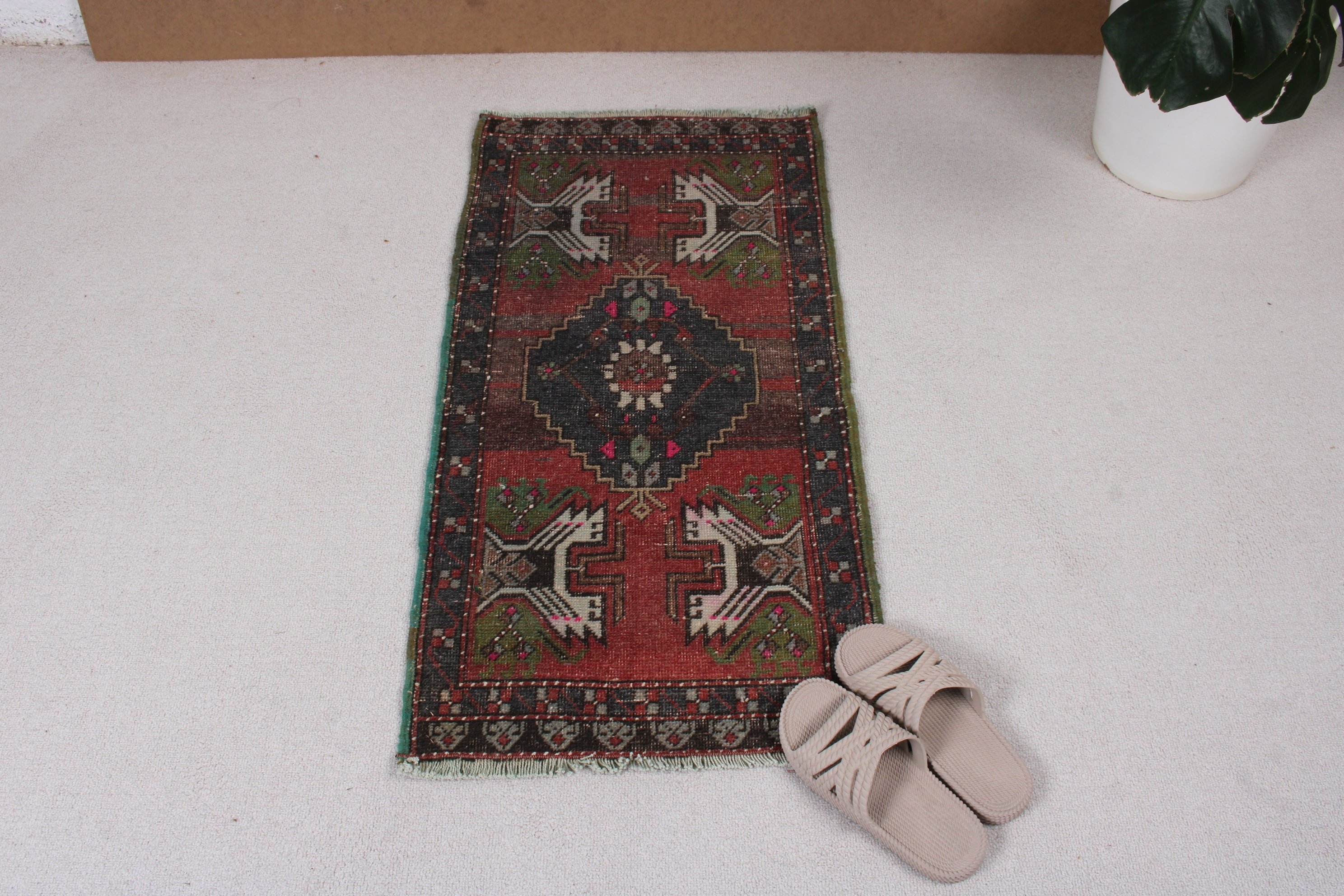 Office Rug, Cool Rug, Small Boho Rug, Handwoven Rug, Vintage Rugs, Nursery Rug, Turkish Rug, Green  1.6x3.3 ft Small Rug