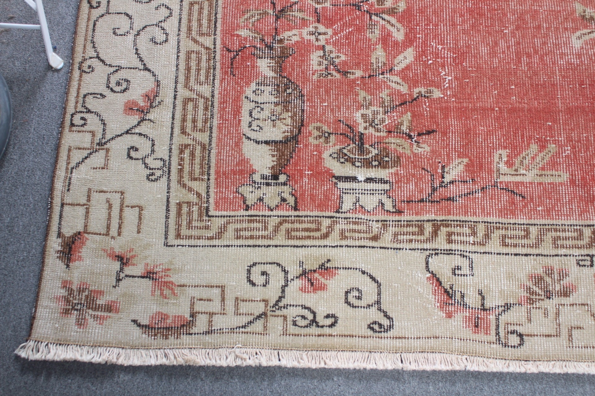 Bedroom Rug, Antique Rugs, Salon Rugs, Turkish Rugs, Floor Rug, 6.4x9.7 ft Large Rug, Vintage Rug, Red Cool Rug, Rugs for Dining Room