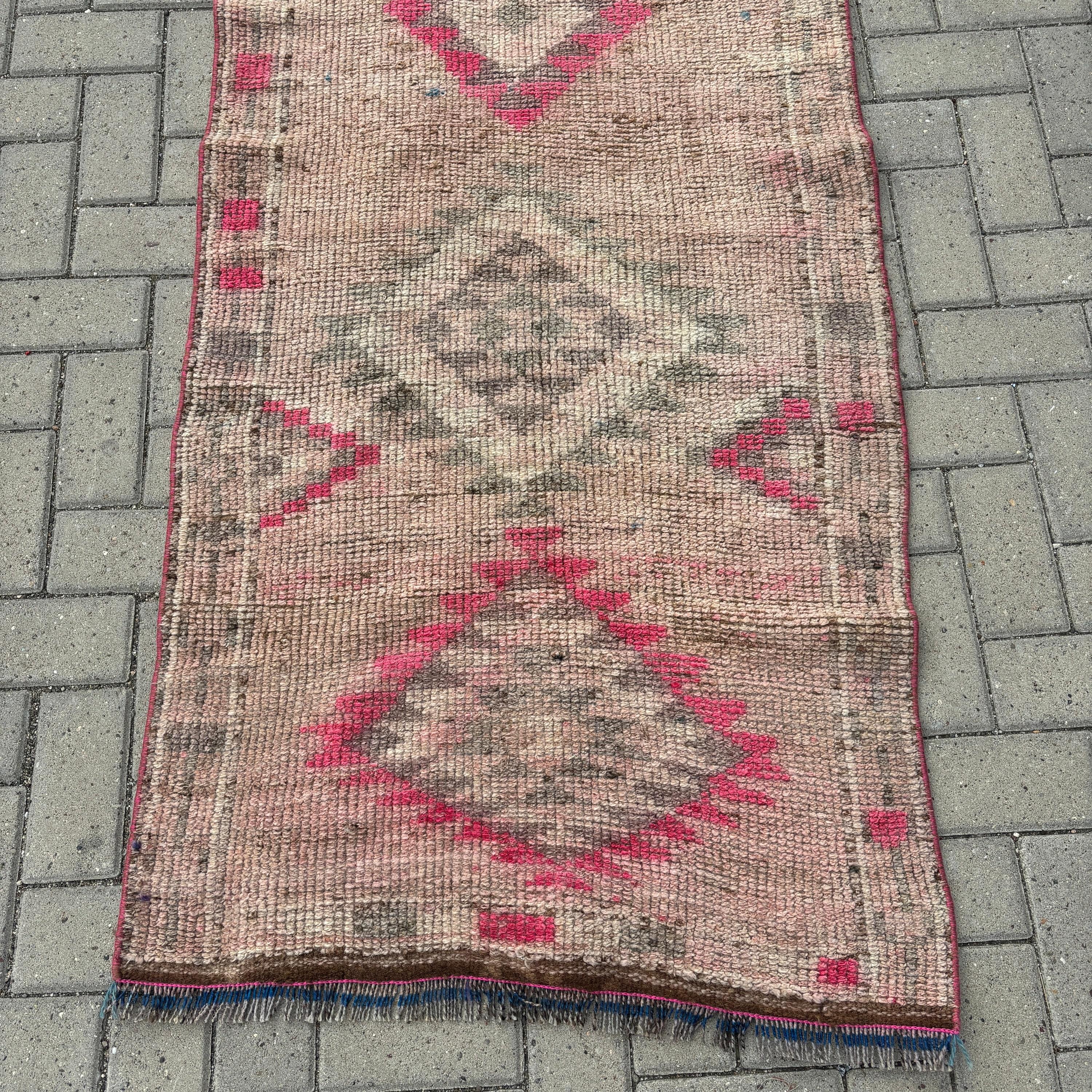 Oushak Rugs, Floor Rug, Vintage Rug, Corridor Rugs, 2.8x11.4 ft Runner Rugs, Bronze Statement Rugs, Statement Rugs, Turkish Rug, Stair Rugs