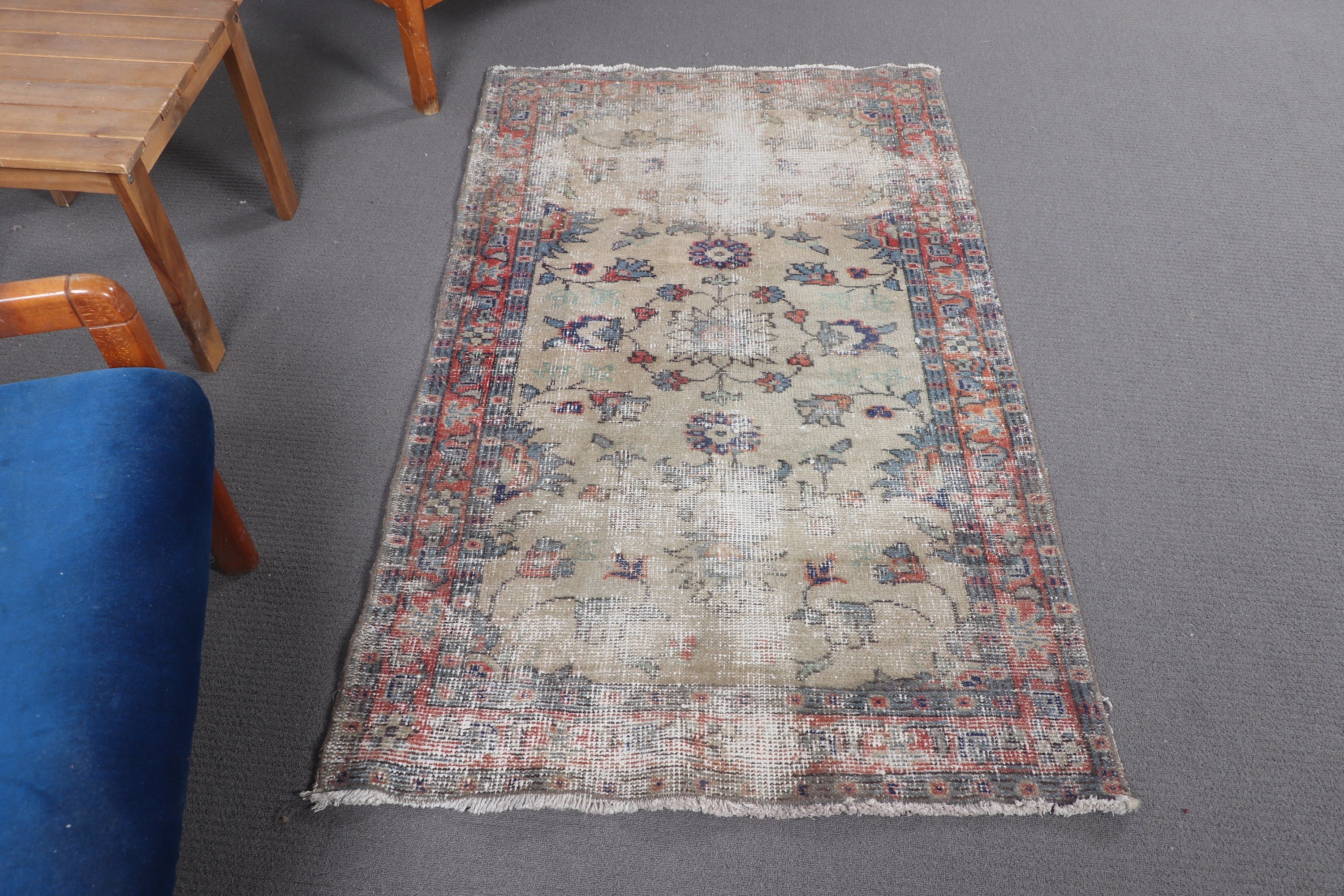 Kitchen Rugs, Statement Rug, Vintage Rug, Turkish Rug, Luxury Rugs, 3.1x5.1 ft Accent Rug, Vintage Accent Rug, Boho Rug, Beige Oushak Rugs