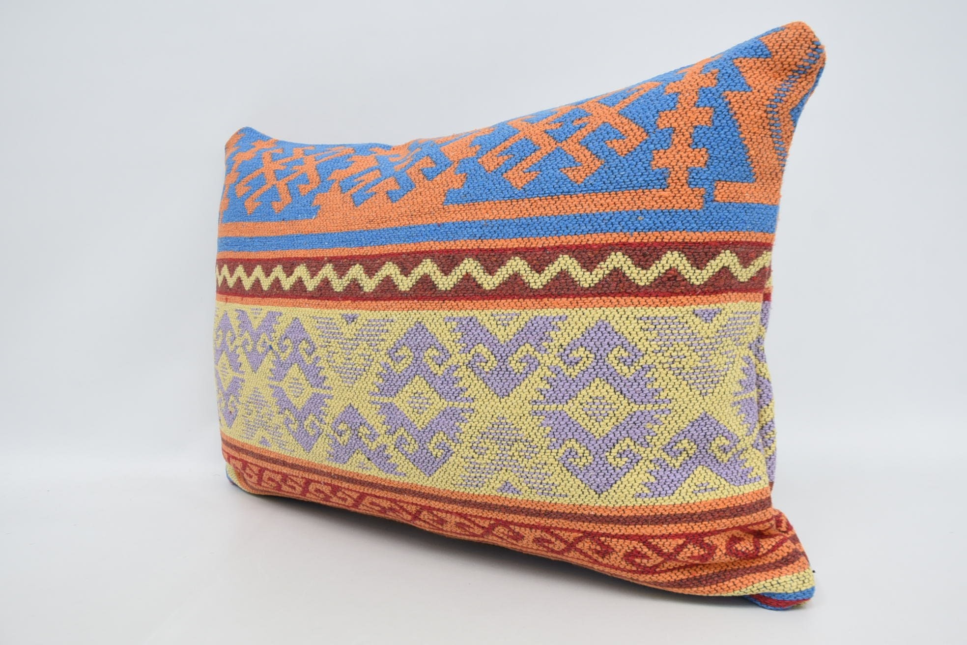 Office Chair Pillow Case, Boho Pillow, 16"x24" Yellow Cushion, Chair Cushion, Seat Pillow Sham, Home Decor Pillow, Turkish Pillow