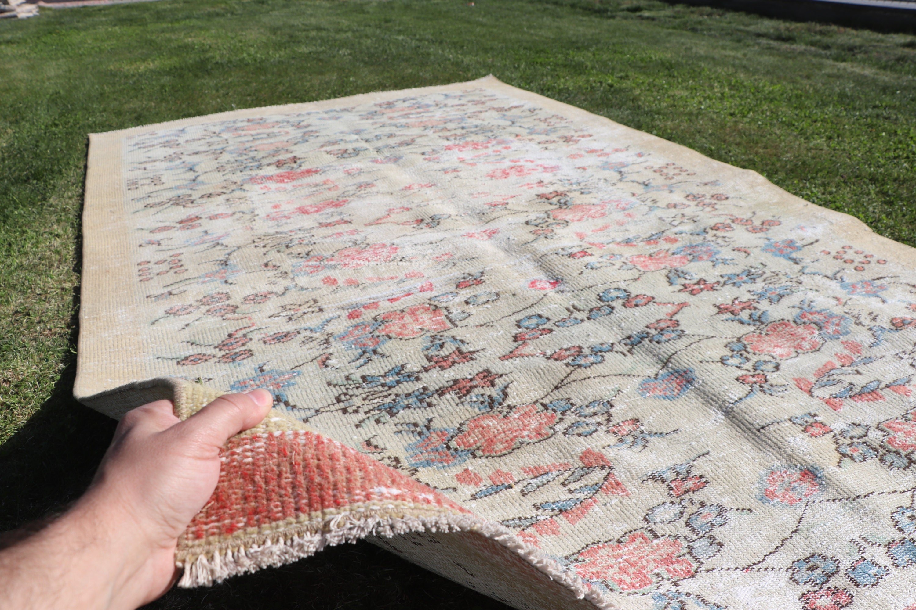 Large Vintage Rugs, Home Decor Rug, Vintage Rugs, Beige  5.4x9.1 ft Large Rug, Dining Room Rug, Turkish Rug, Antique Rug