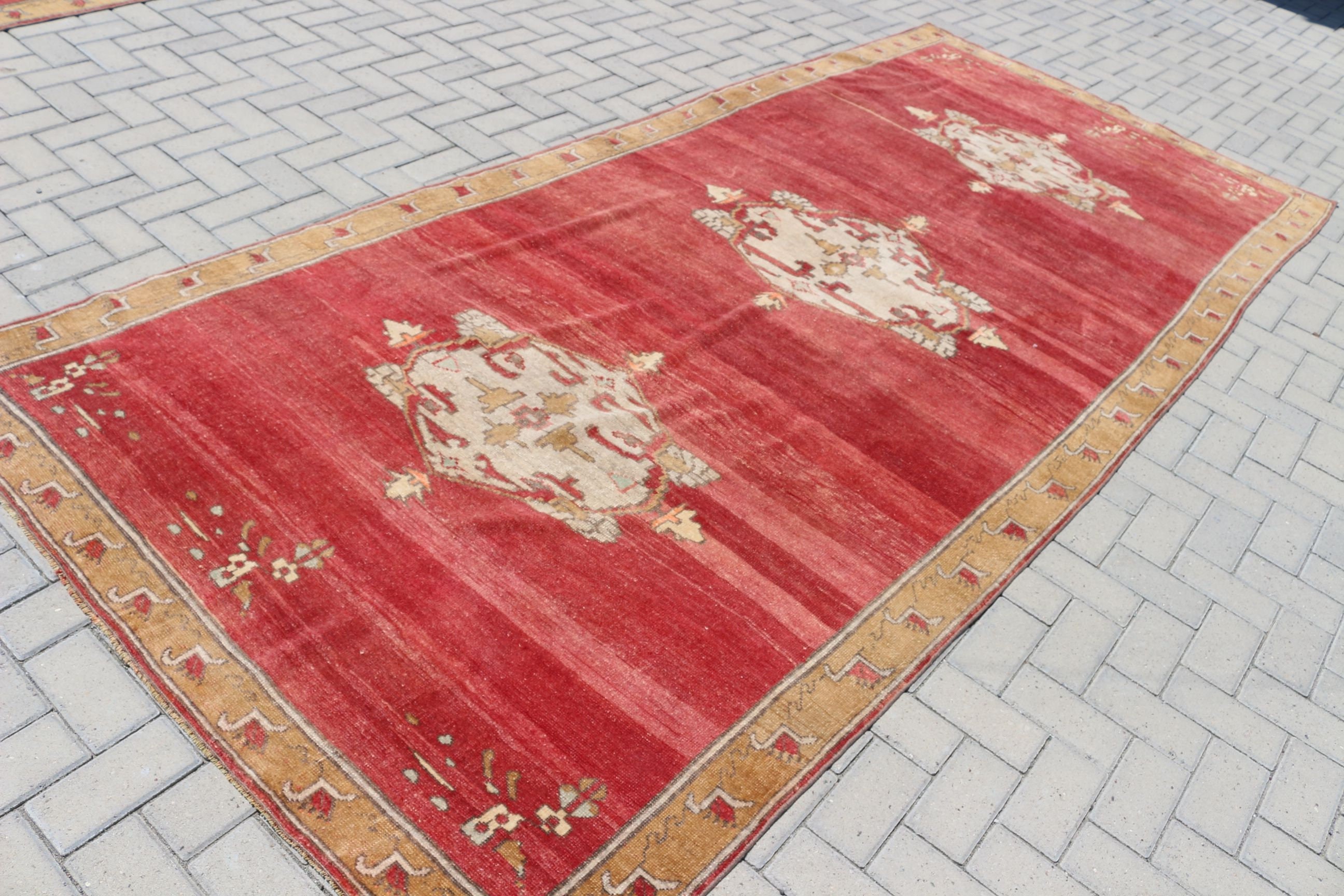 Turkish Rug, Dining Room Rug, 5.3x11.9 ft Large Rugs, Red Kitchen Rug, Natural Rug, Moroccan Rug, Floor Rugs, Living Room Rug, Vintage Rug