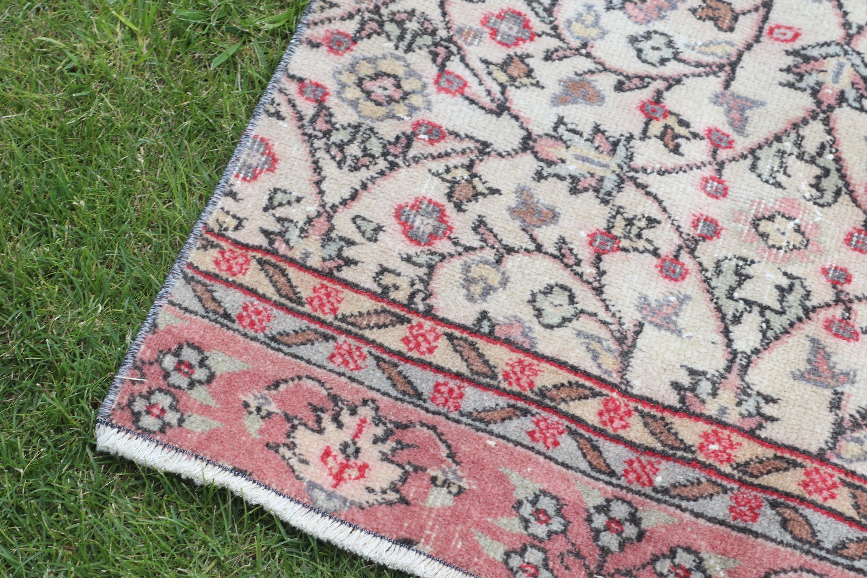 Bej El Dokuma Halılar, Türk Halıları, Havalı Halılar, Vintage Halı, Fas Halıları, 4.6x9.6 ft Büyük Halı, Oturma Odası Halıları, Yemek Odası Halıları